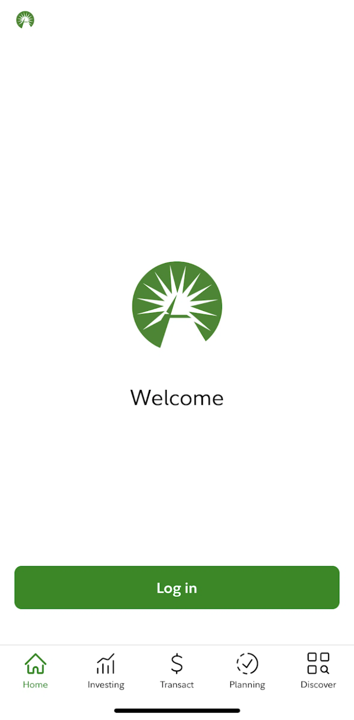 Fidelity Screen screen in the Logging in flow