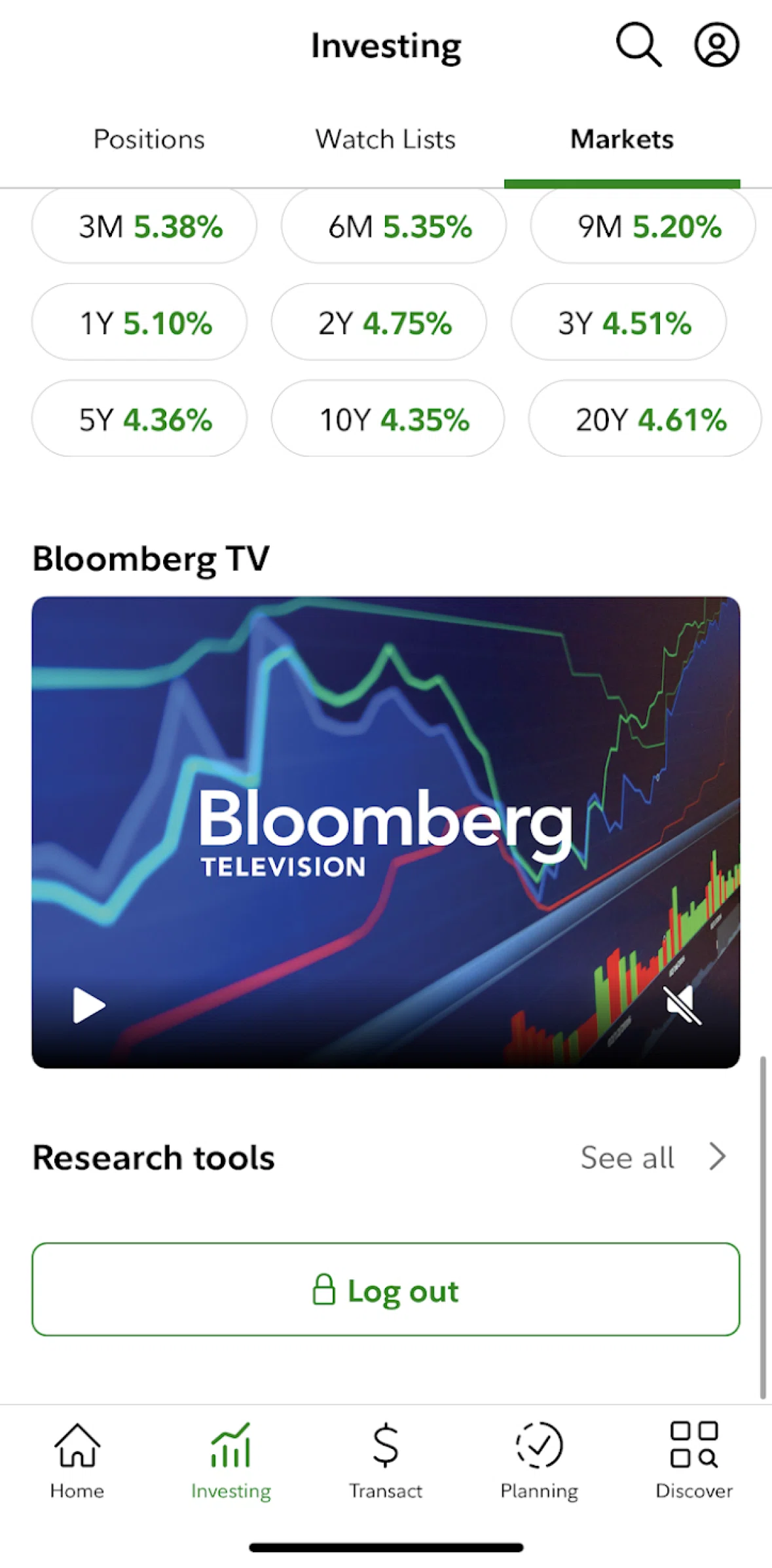 Fidelity Screen screen in the Research flow