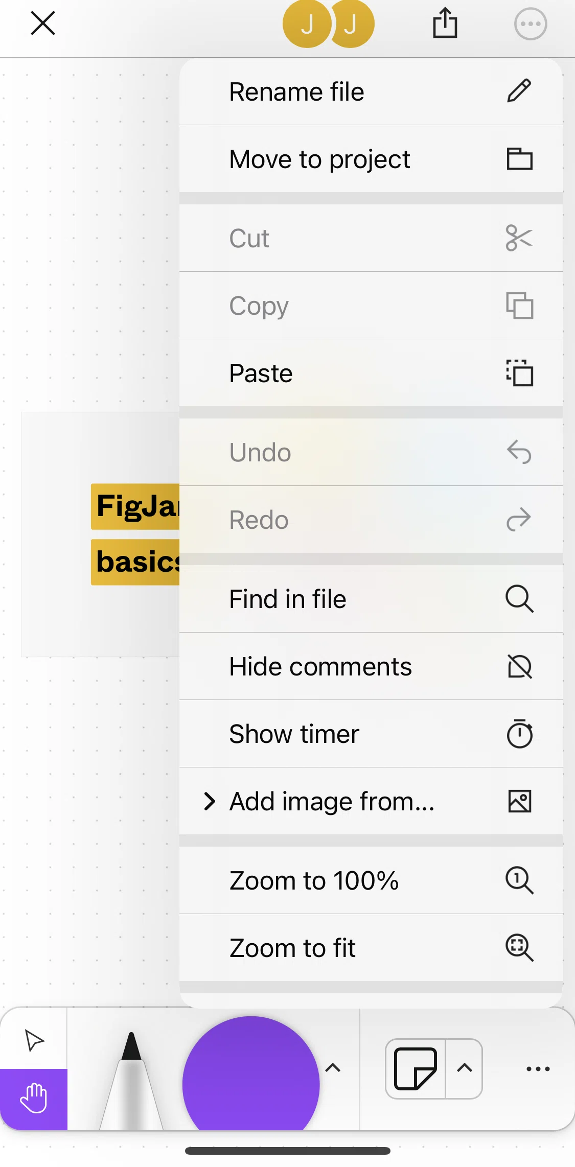 Figma Screen screen in the Moving a file to project flow