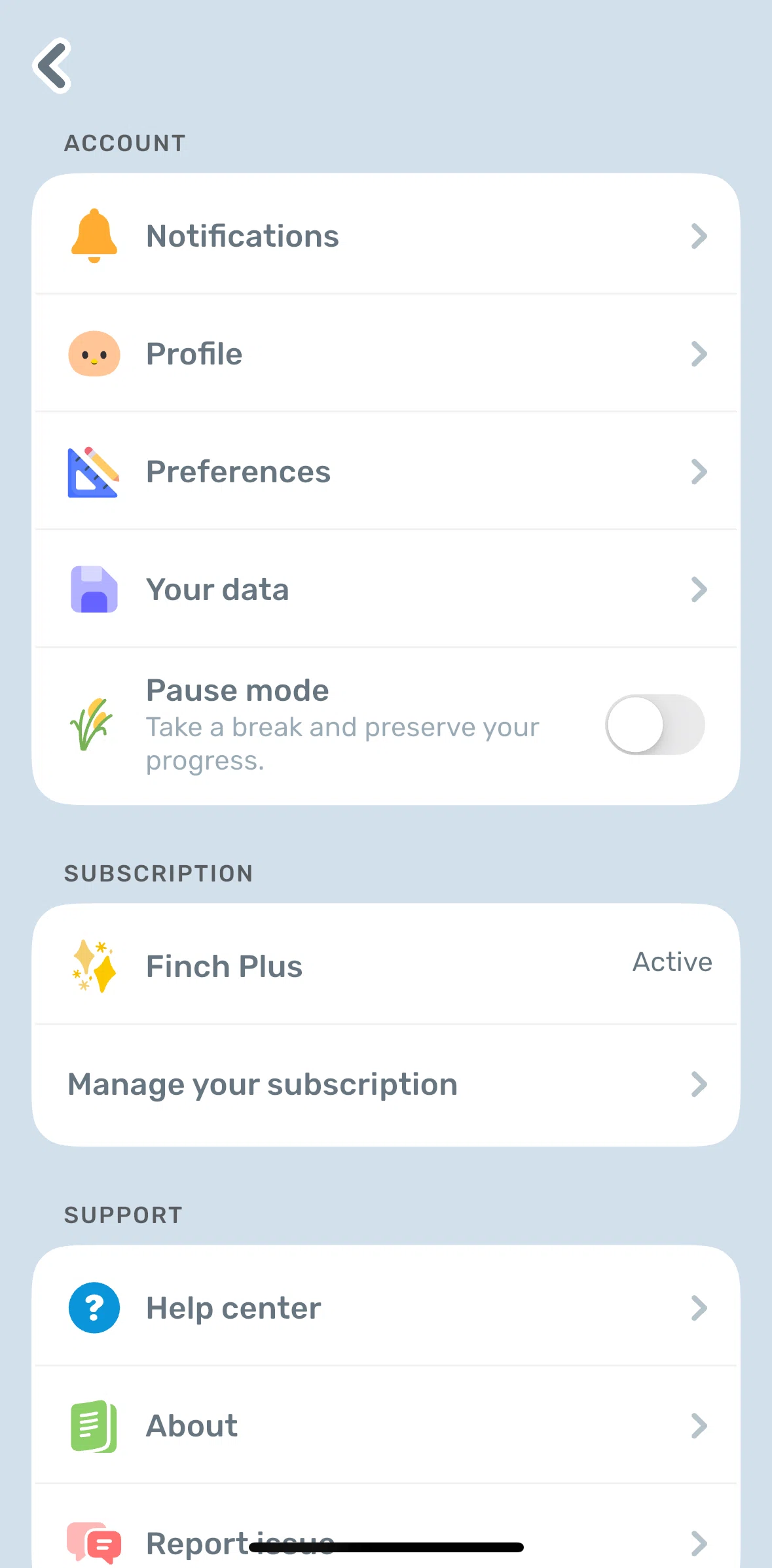 Finch Screen 1 screen in the Data flow