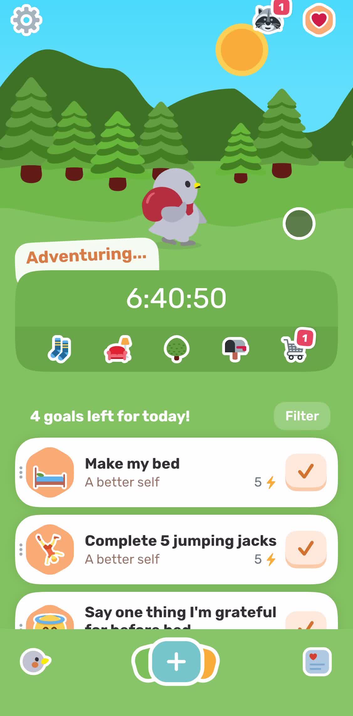 Finch Home screen in the General Browsing flow