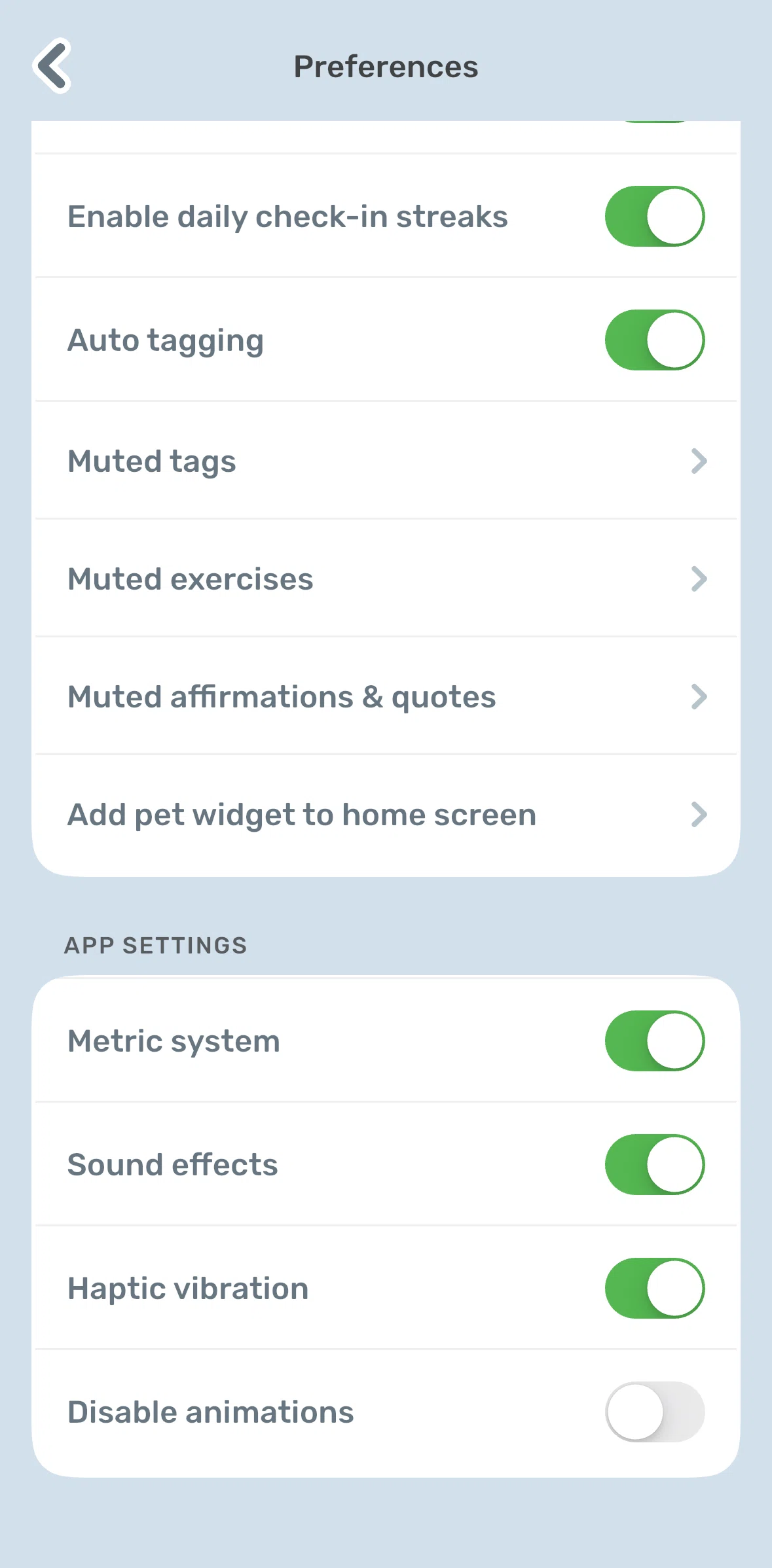 Finch Screen 1 screen in the Updating muted tags flow