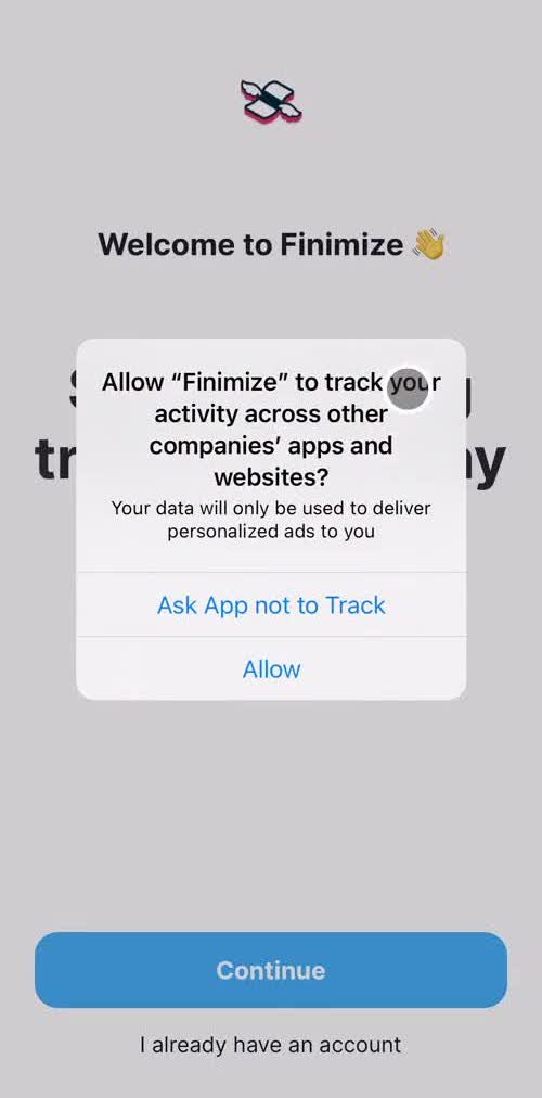 Finimize Enable data tracking screen in the Onboarding flow