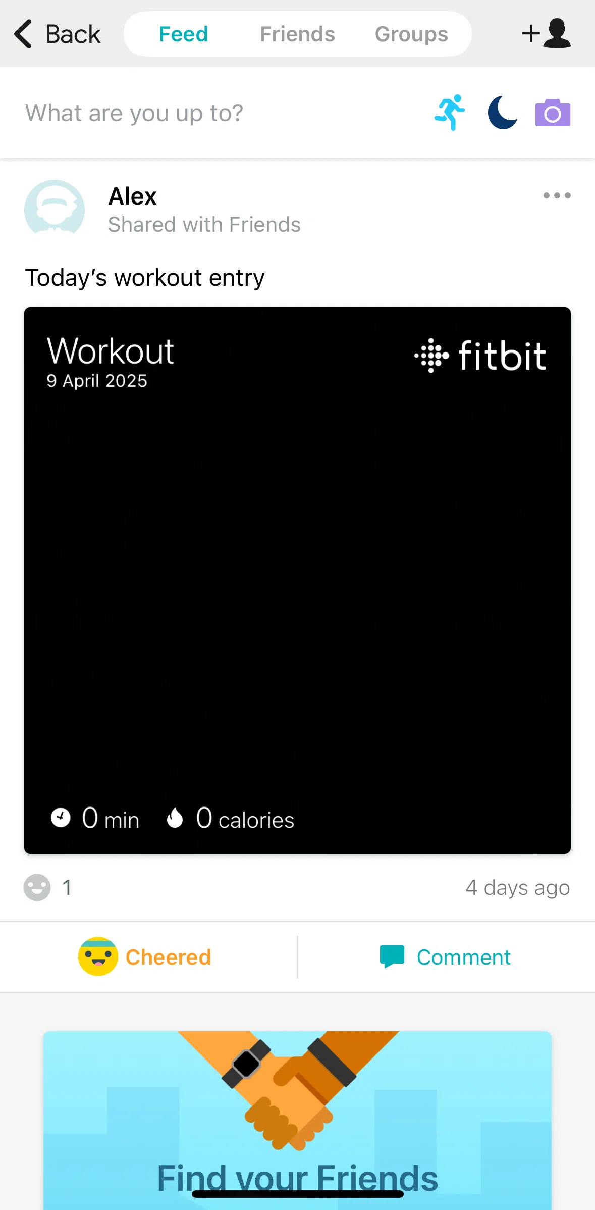 Fitbit Screen screen in the Adding a reaction flow