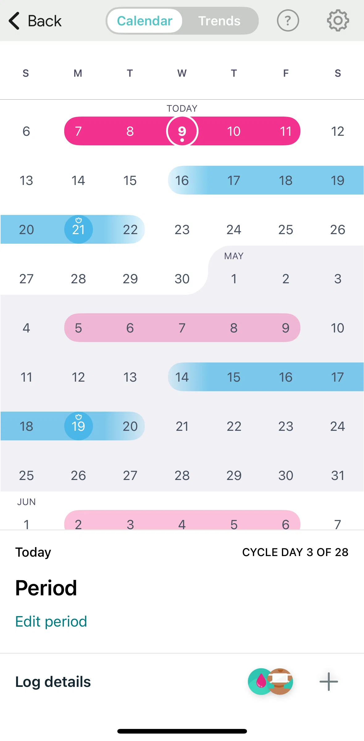 Fitbit Screen screen in the Editing period flow