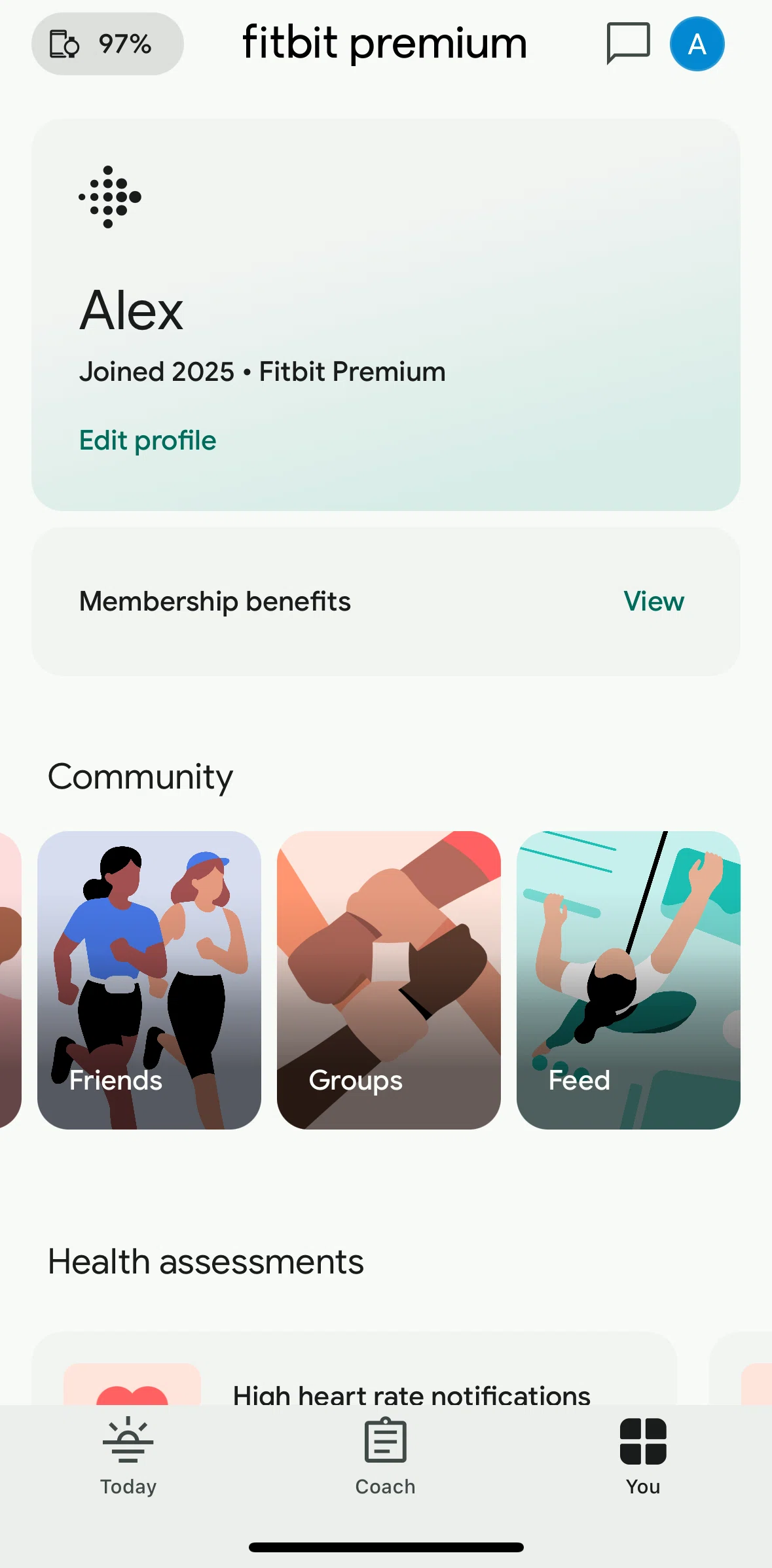 Fitbit Screen screen in the Groups flow