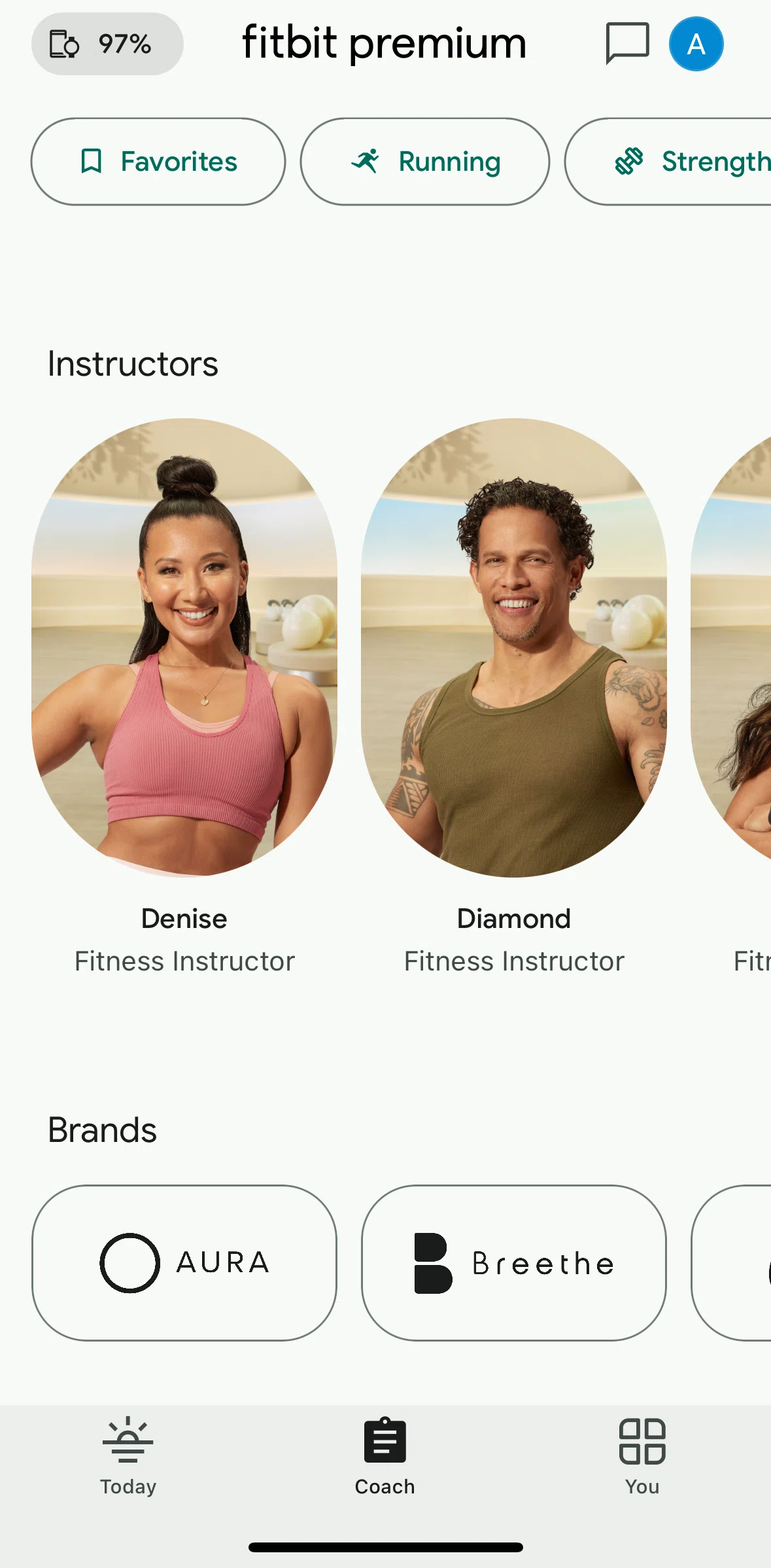 Fitbit Screen screen in the Instructor details flow