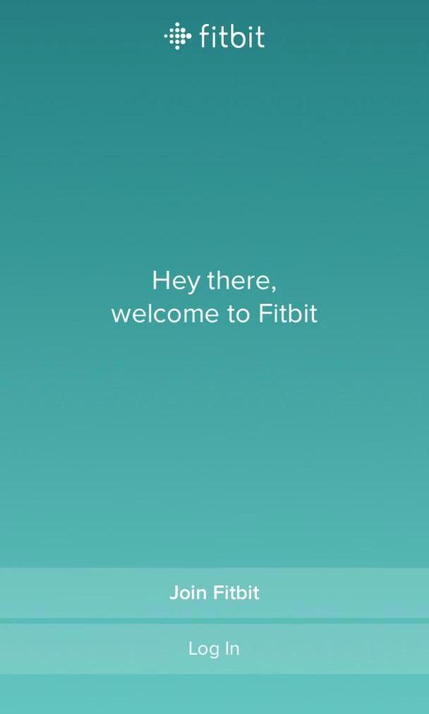 Fitbit Welcome screen in the Onboarding flow