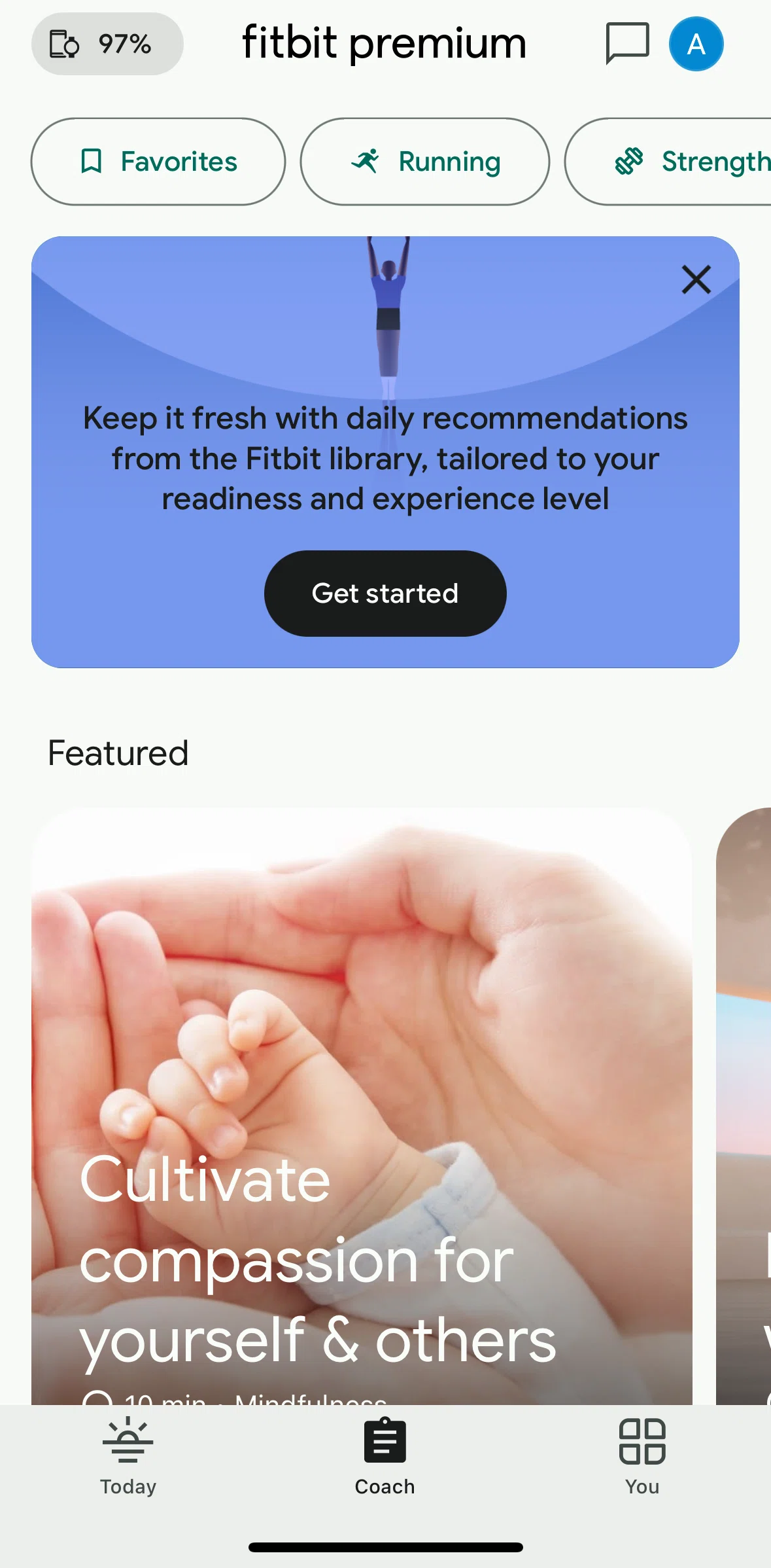 Fitbit Screen screen in the View a category flow