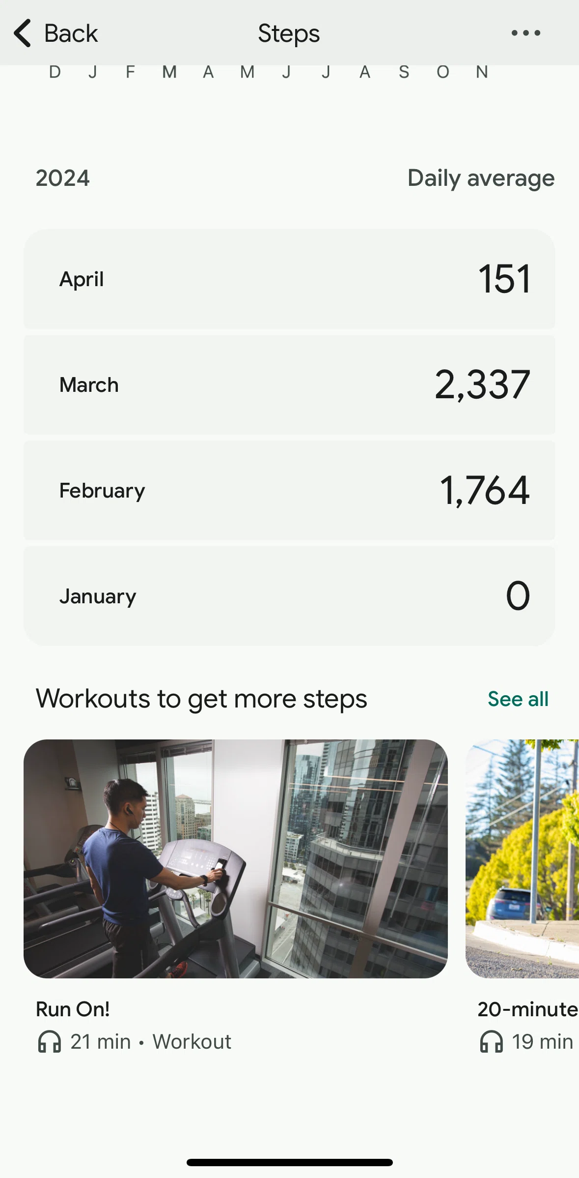 Fitbit Screen screen in the Watching a workout video flow