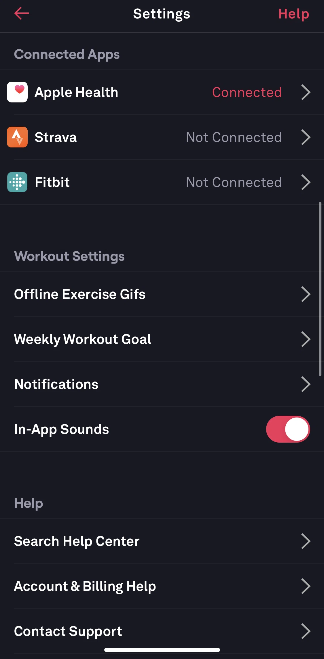 Fitbod Screen screen in the Downloading gifs to device flow