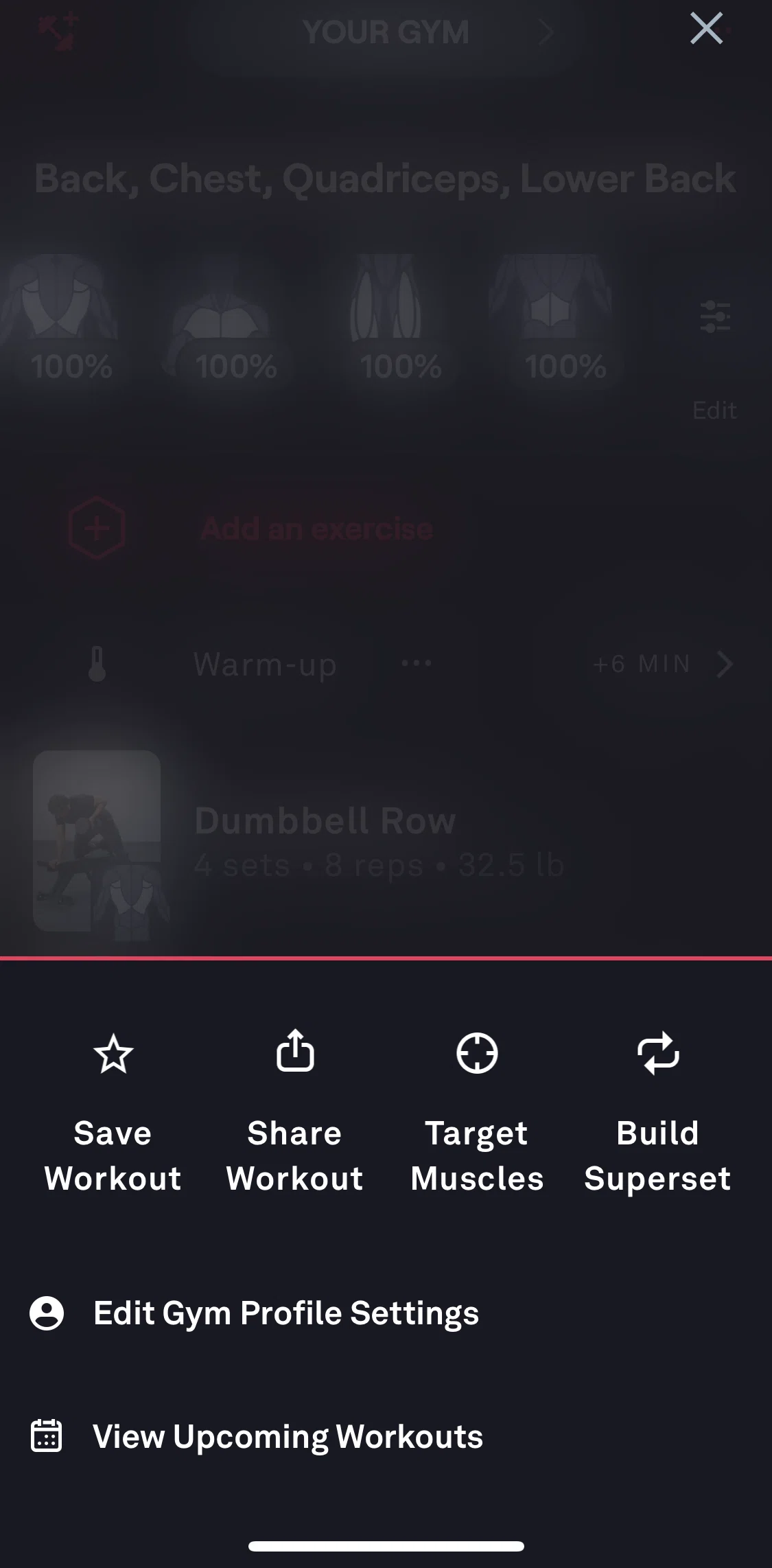 Fitbod Screen screen in the Editing gym profile settings flow