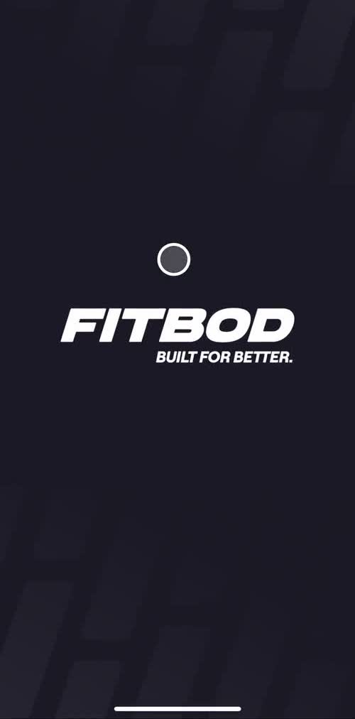 Fitbod Splash screen screen in the Onboarding flow