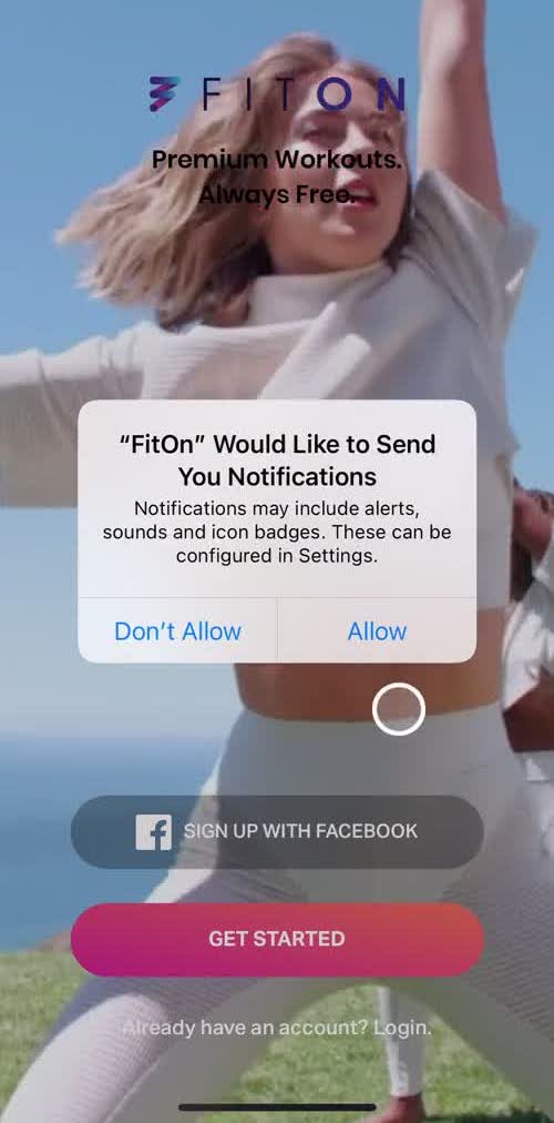 Fiton Enable notifications screen in the Onboarding flow