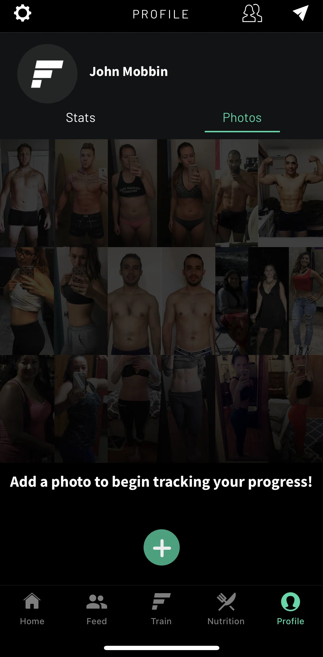 Fitplan Screen screen in the Adding photos flow