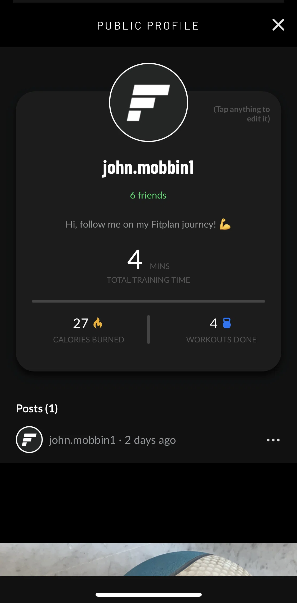 Fitplan Screen screen in the Friends flow