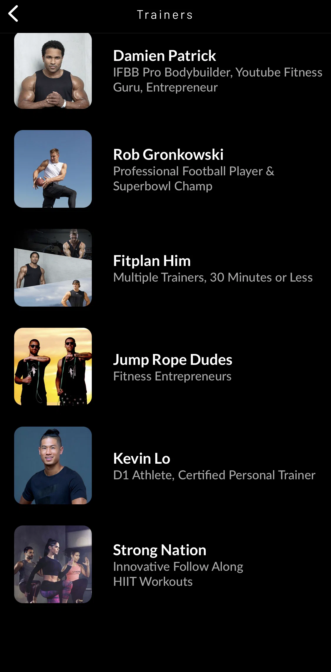 Fitplan Screen screen in the Trainer detail flow