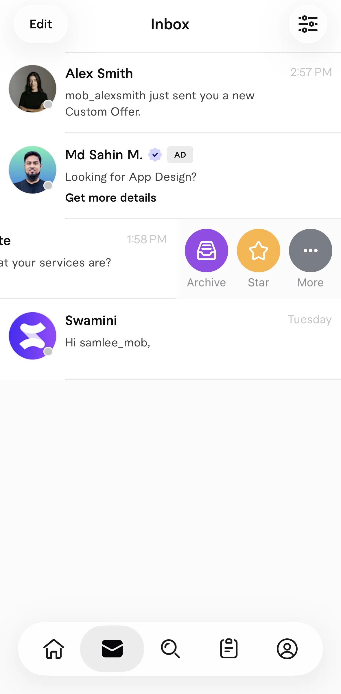 Fiverr Screen screen in the Adding labels flow