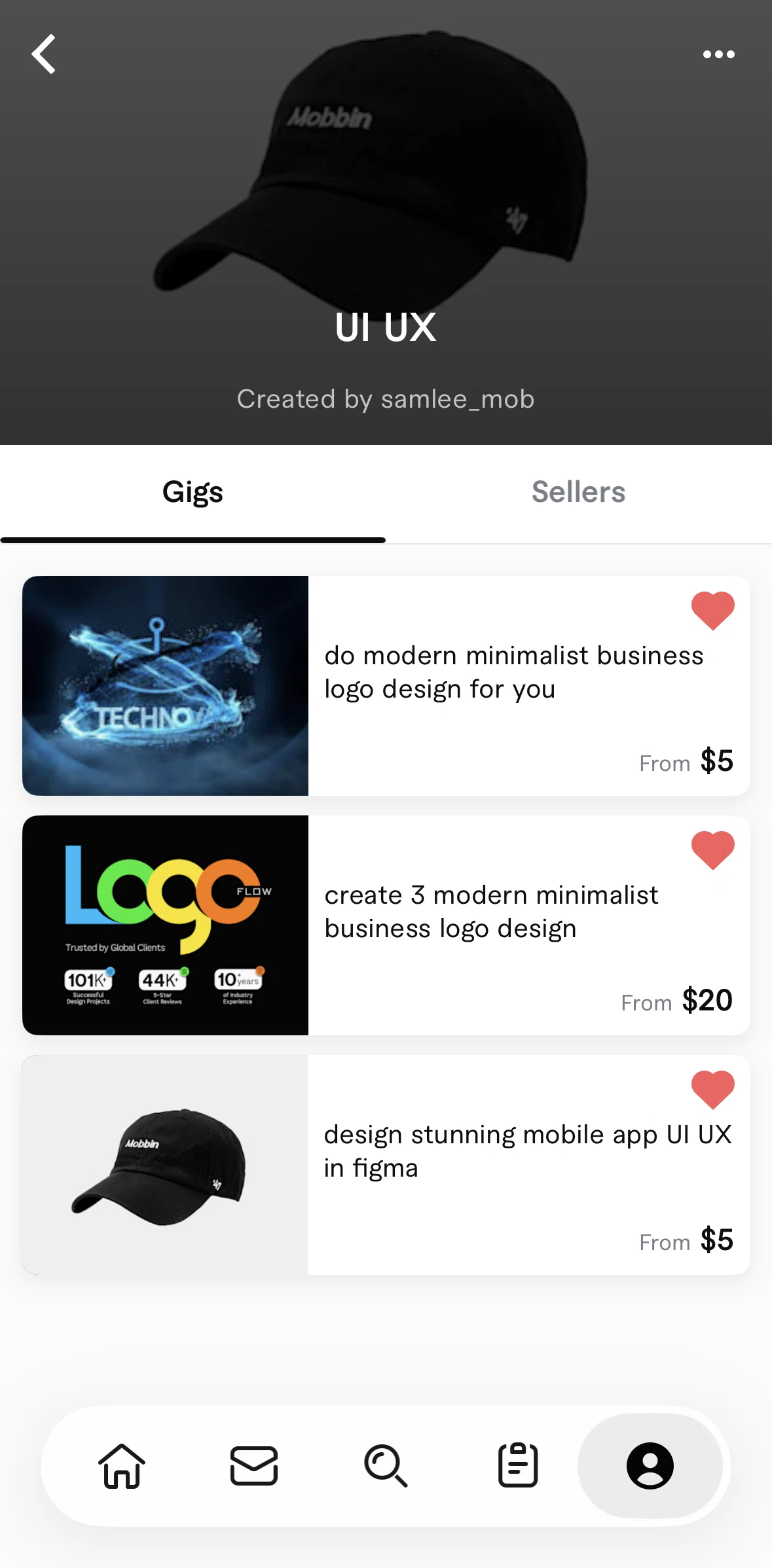 Fiverr Screen screen in the Updating list visibility settings flow