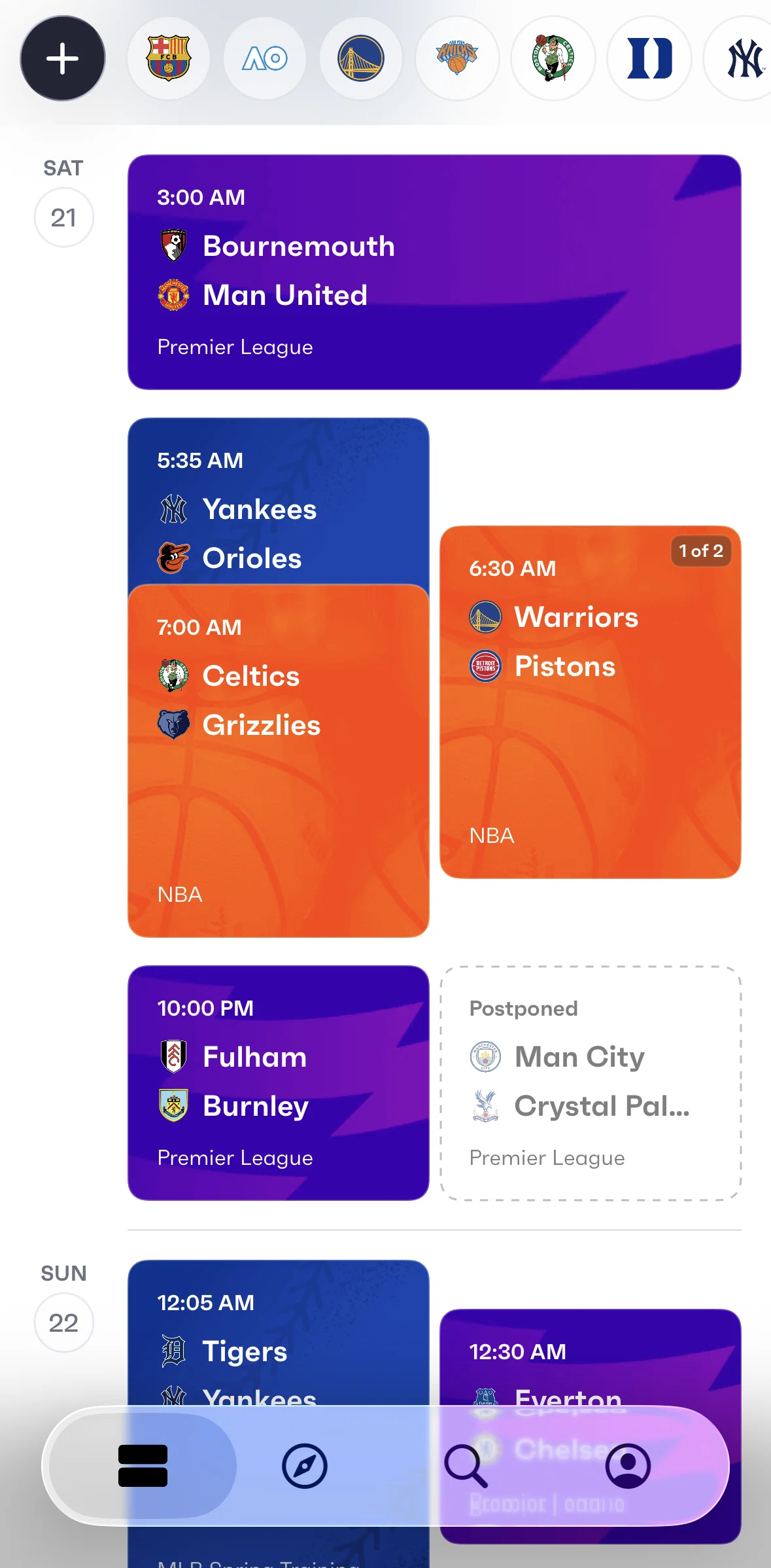 Fixtured Screen screen in the Event detail (football) flow
