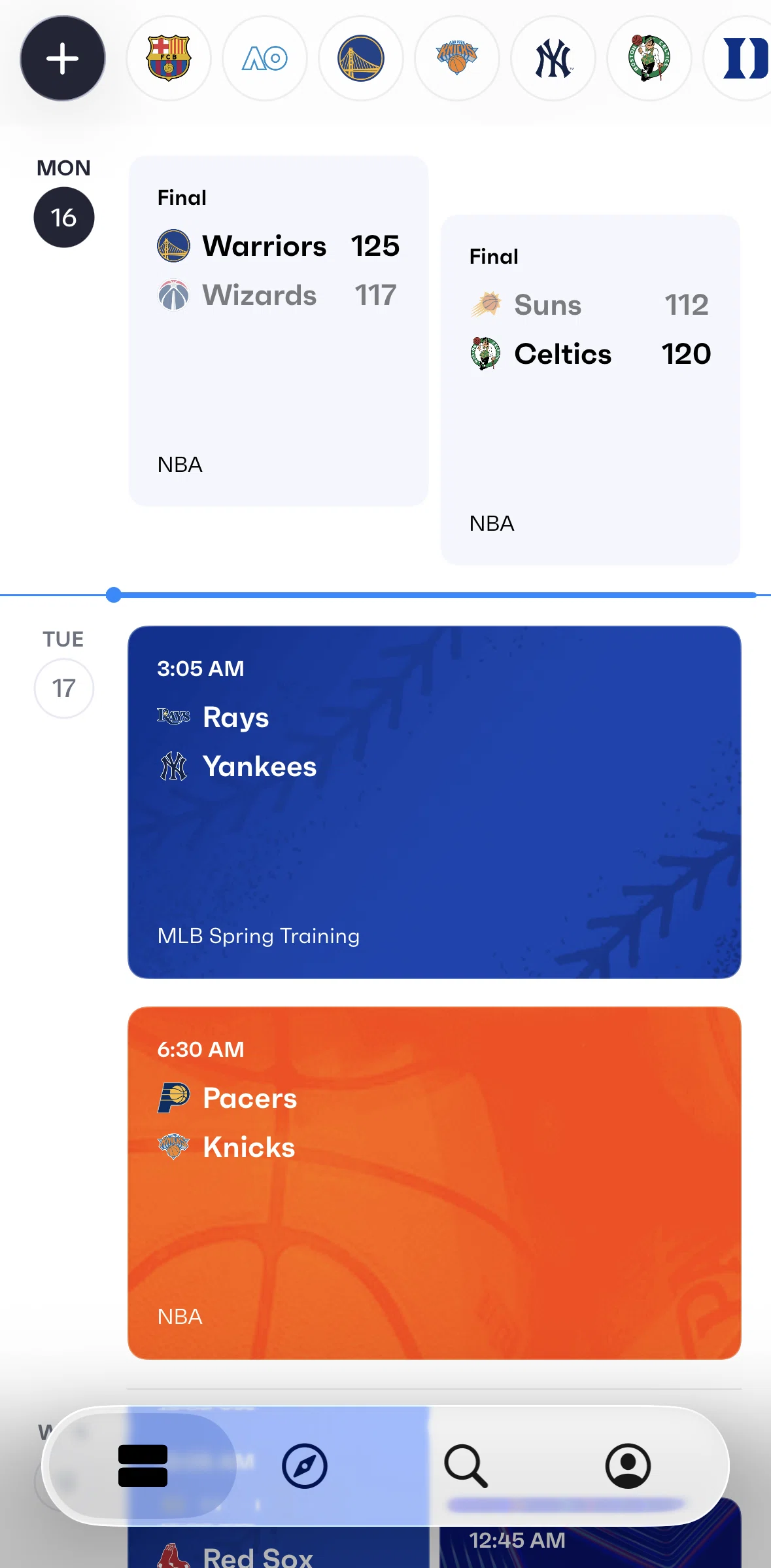 Fixtured Screen screen in the Search flow