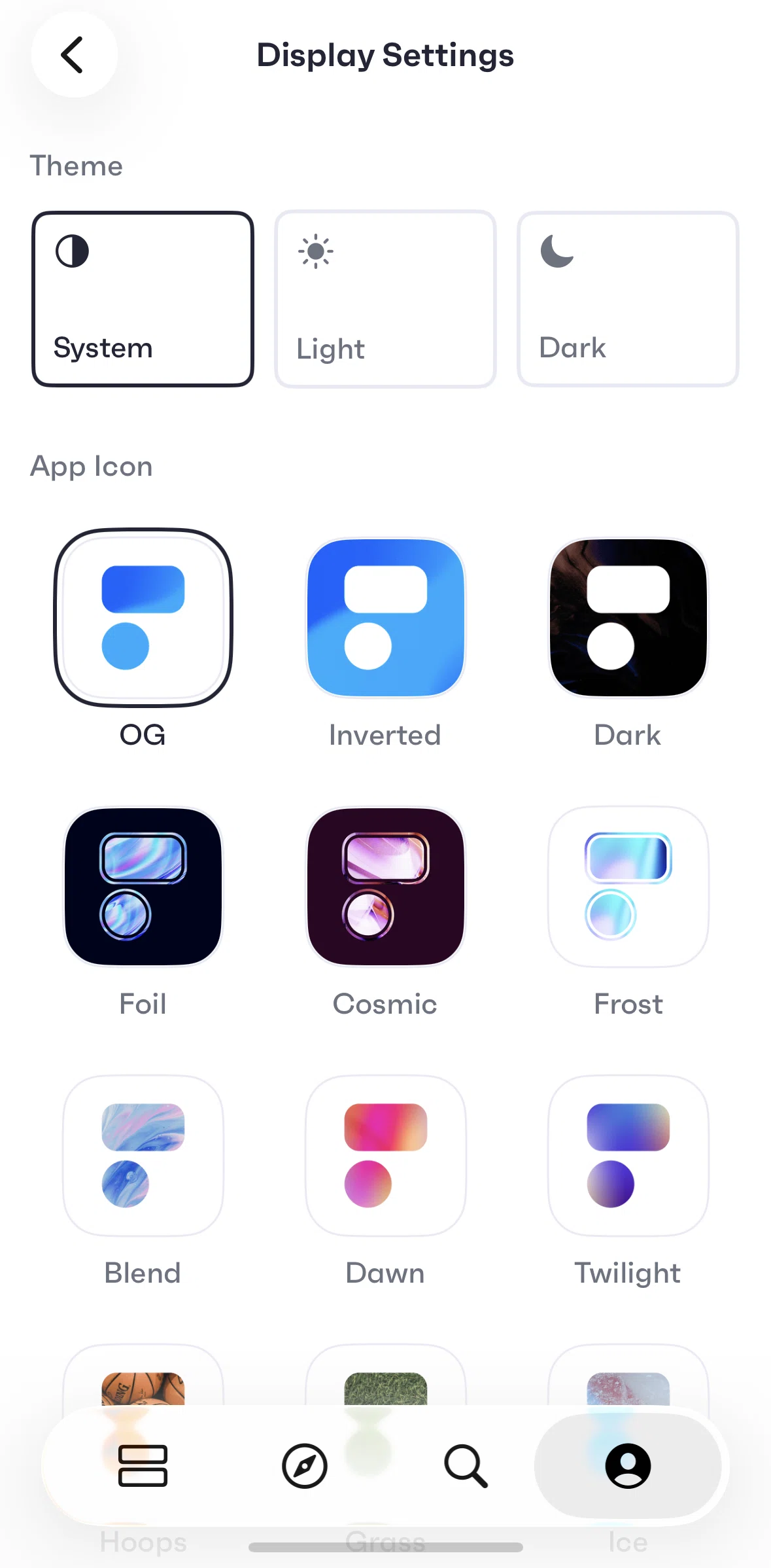 Fixtured Screen screen in the Switching to dark mode flow