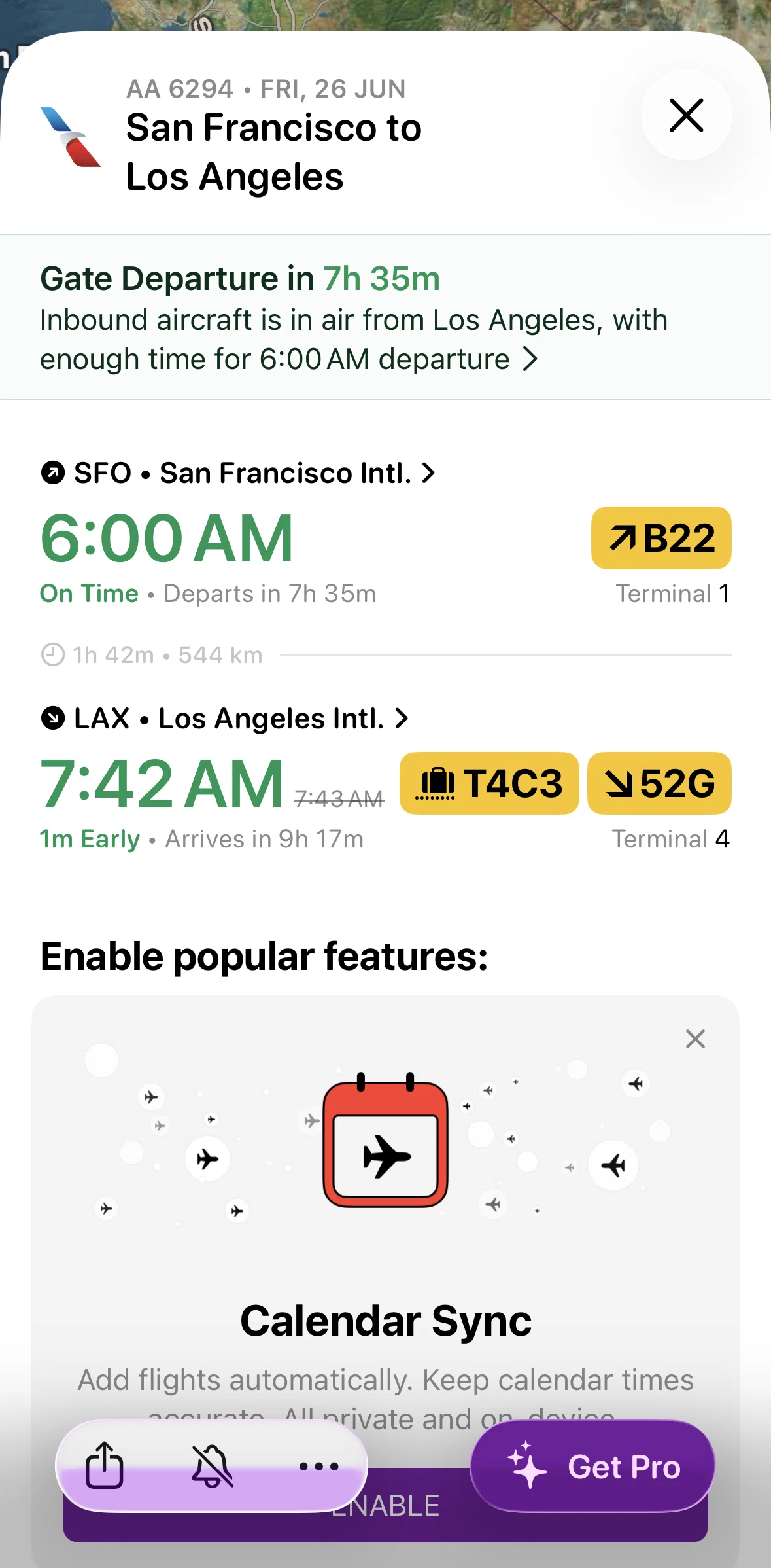 Flighty Screen screen in the Alternate flights flow