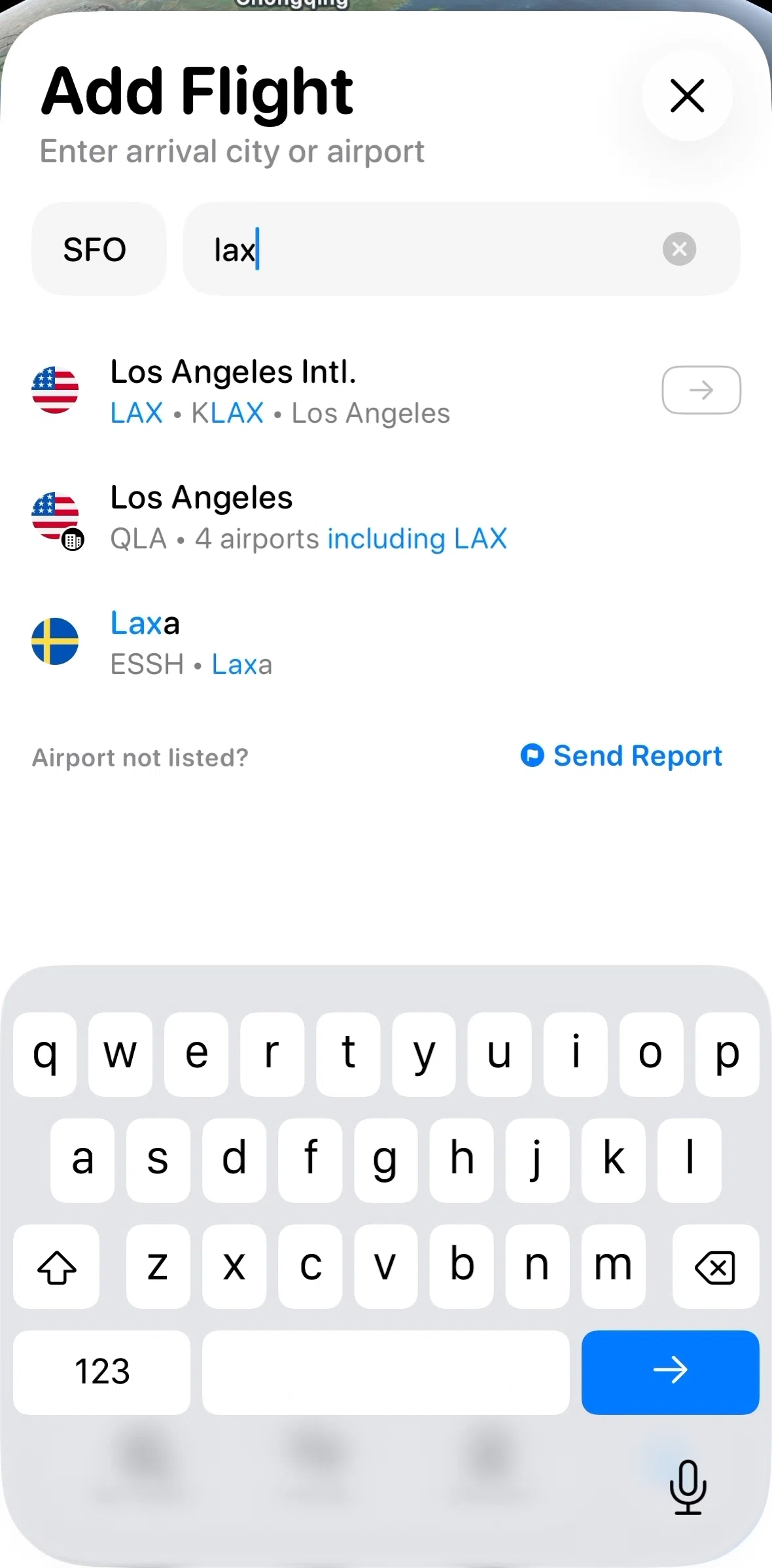 Flighty Screen screen in the Selecting a date flow