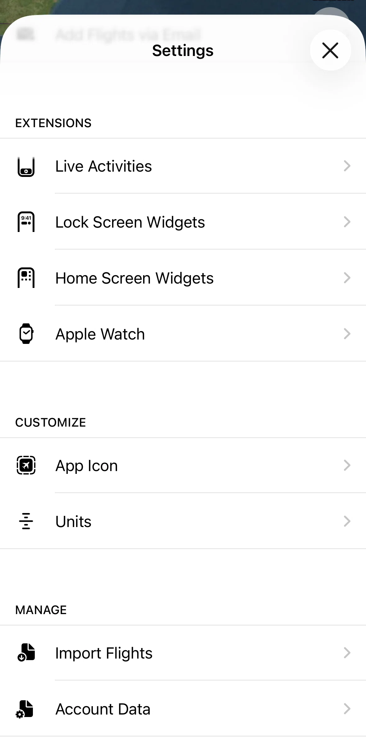 Flighty Screen screen in the Sending an email flow