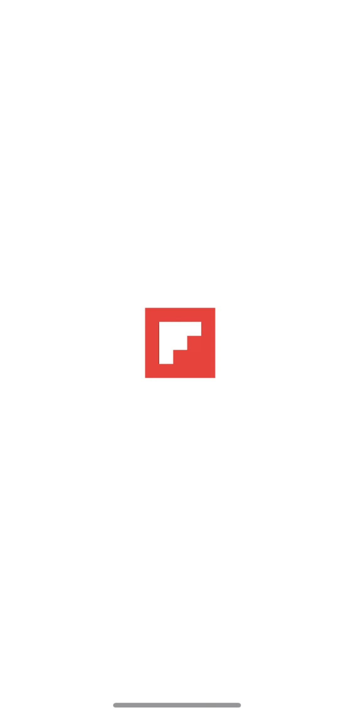 Flipboard Screen screen in the Logging in flow