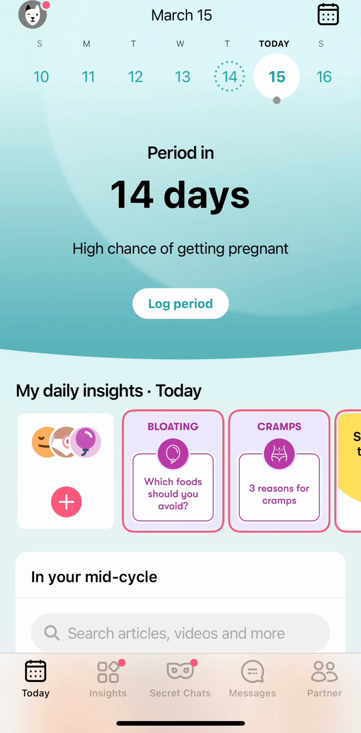 Flo Screen screen in the Insights flow