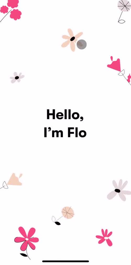 Flo Splash screen screen in the Onboarding flow