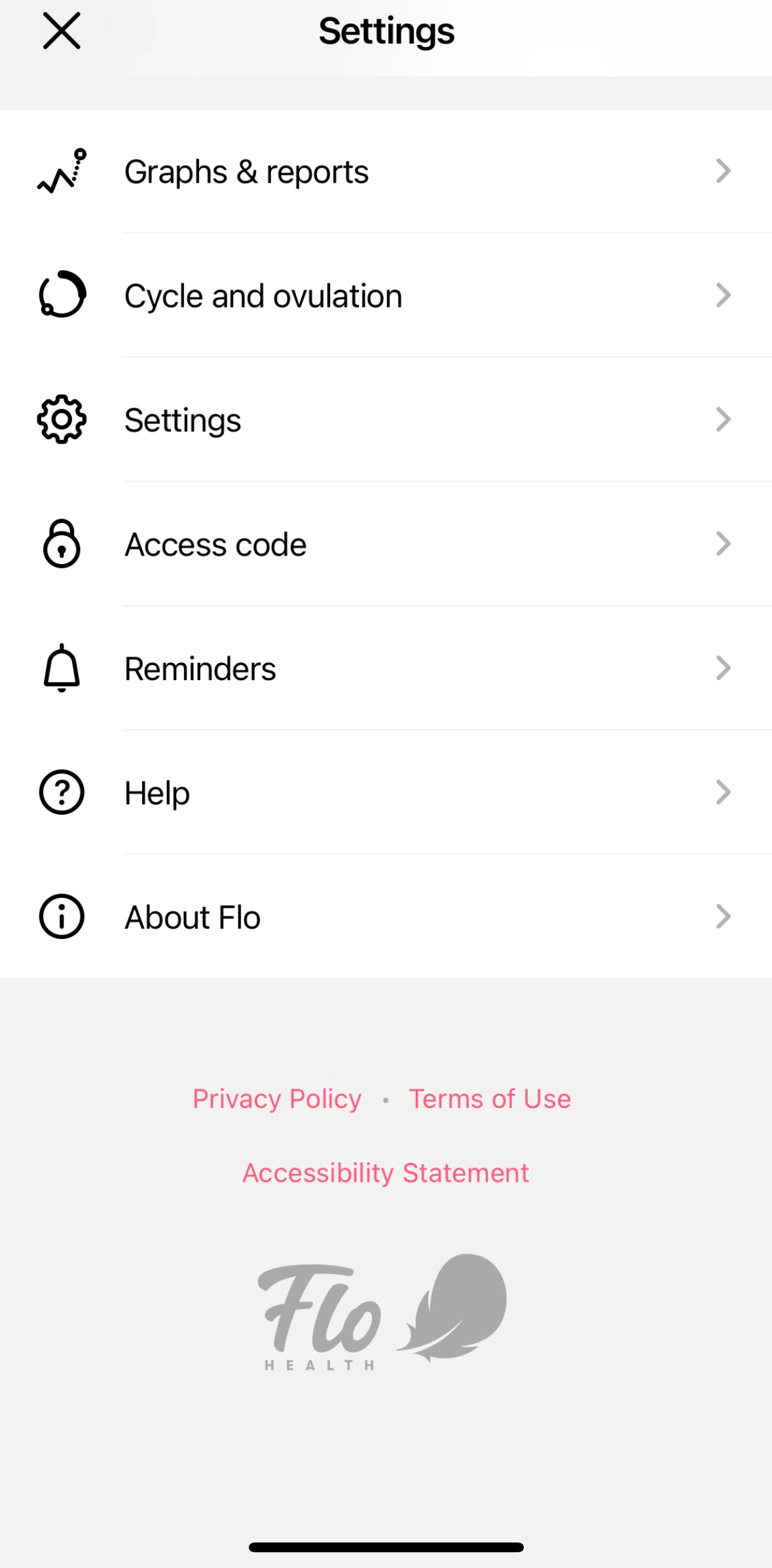 Flo Screen screen in the Privacy policy flow