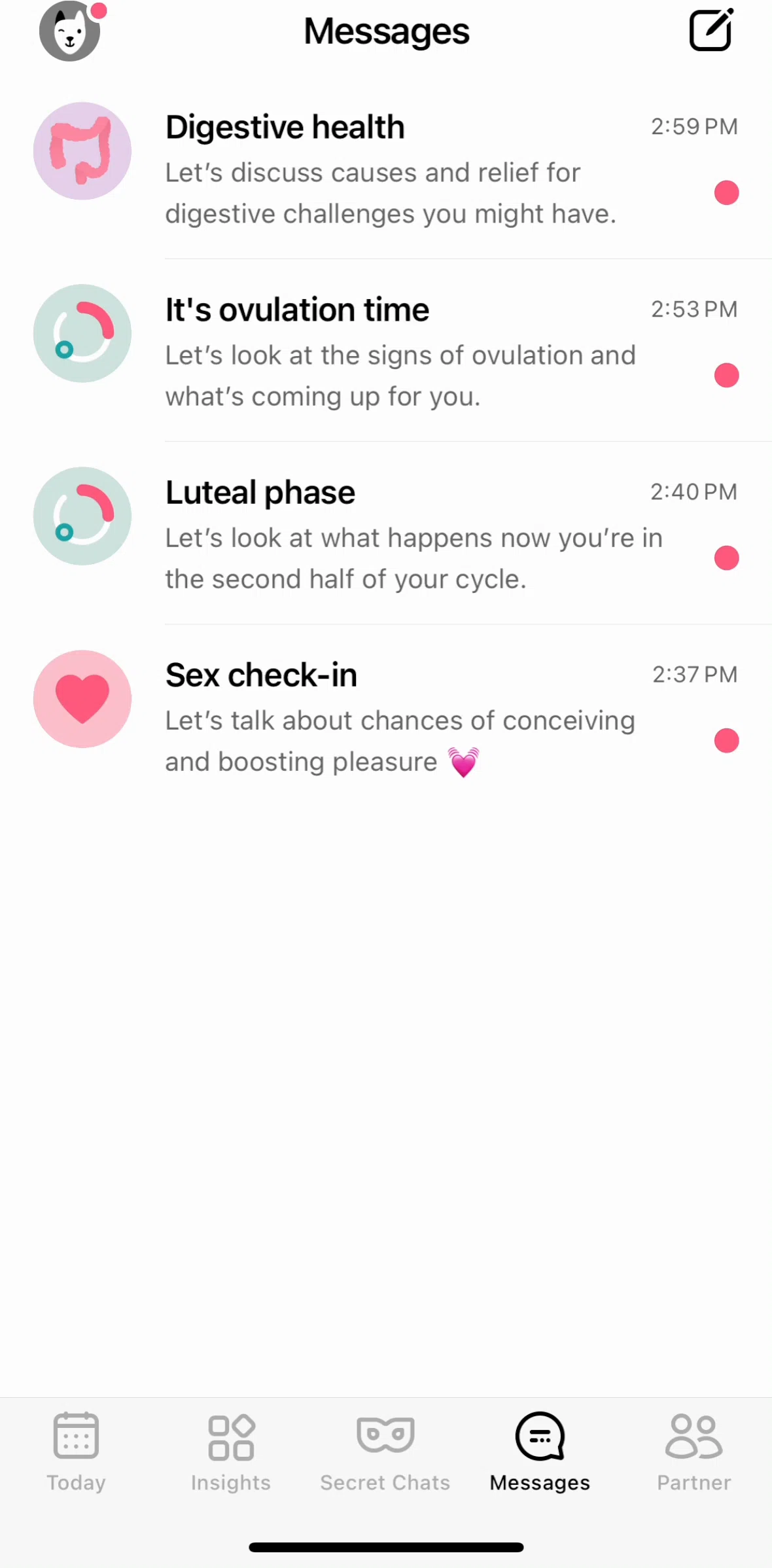 Flo Screen screen in the Start a new chat flow