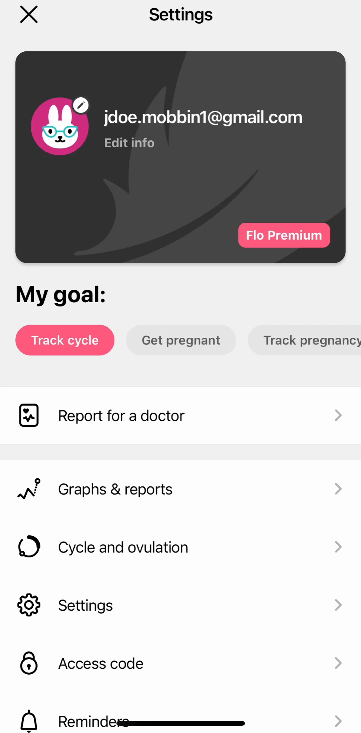 Flo Screen screen in the Switching to track pregnancy mode flow