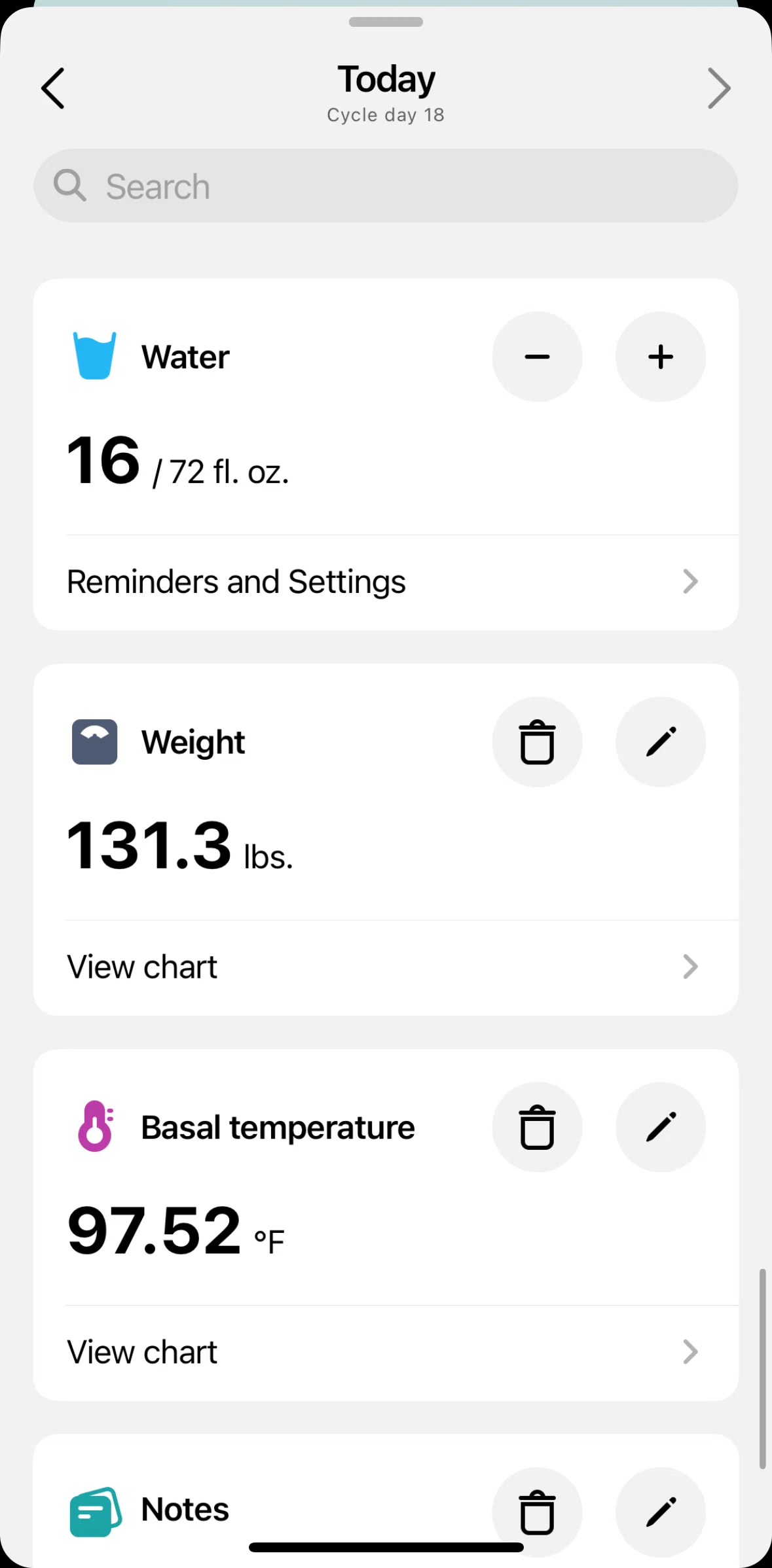 Flo Screen screen in the Water intake settings flow