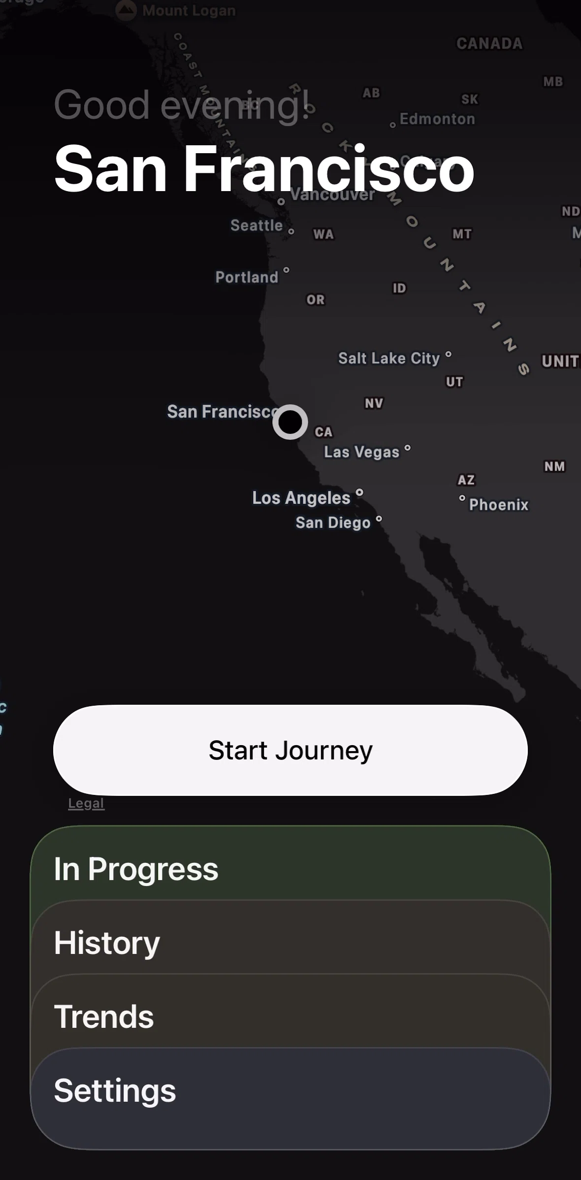 FocusFlight Screen screen in the In progress flow