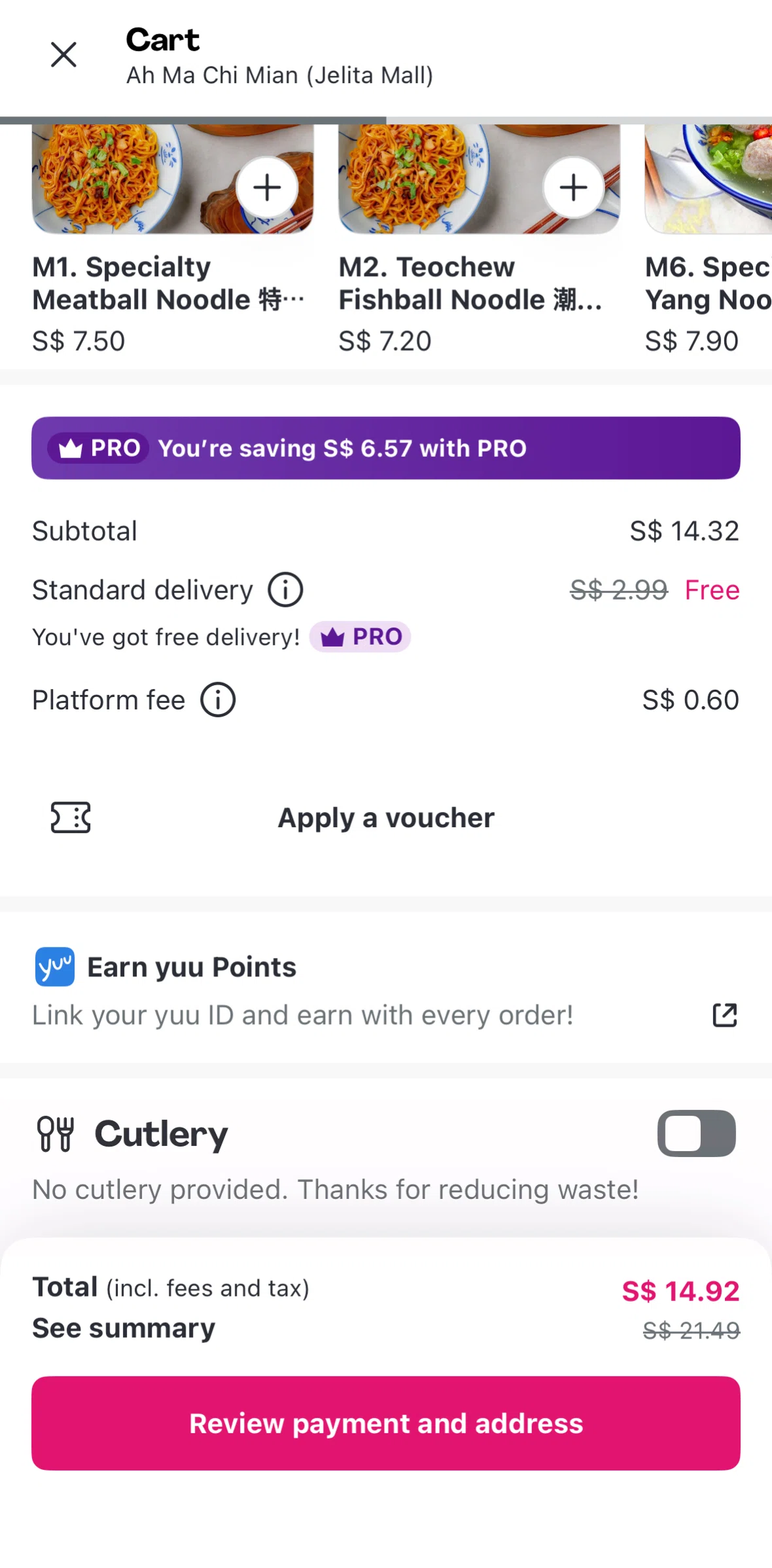 Foodpanda Screen screen in the Applying a voucher flow