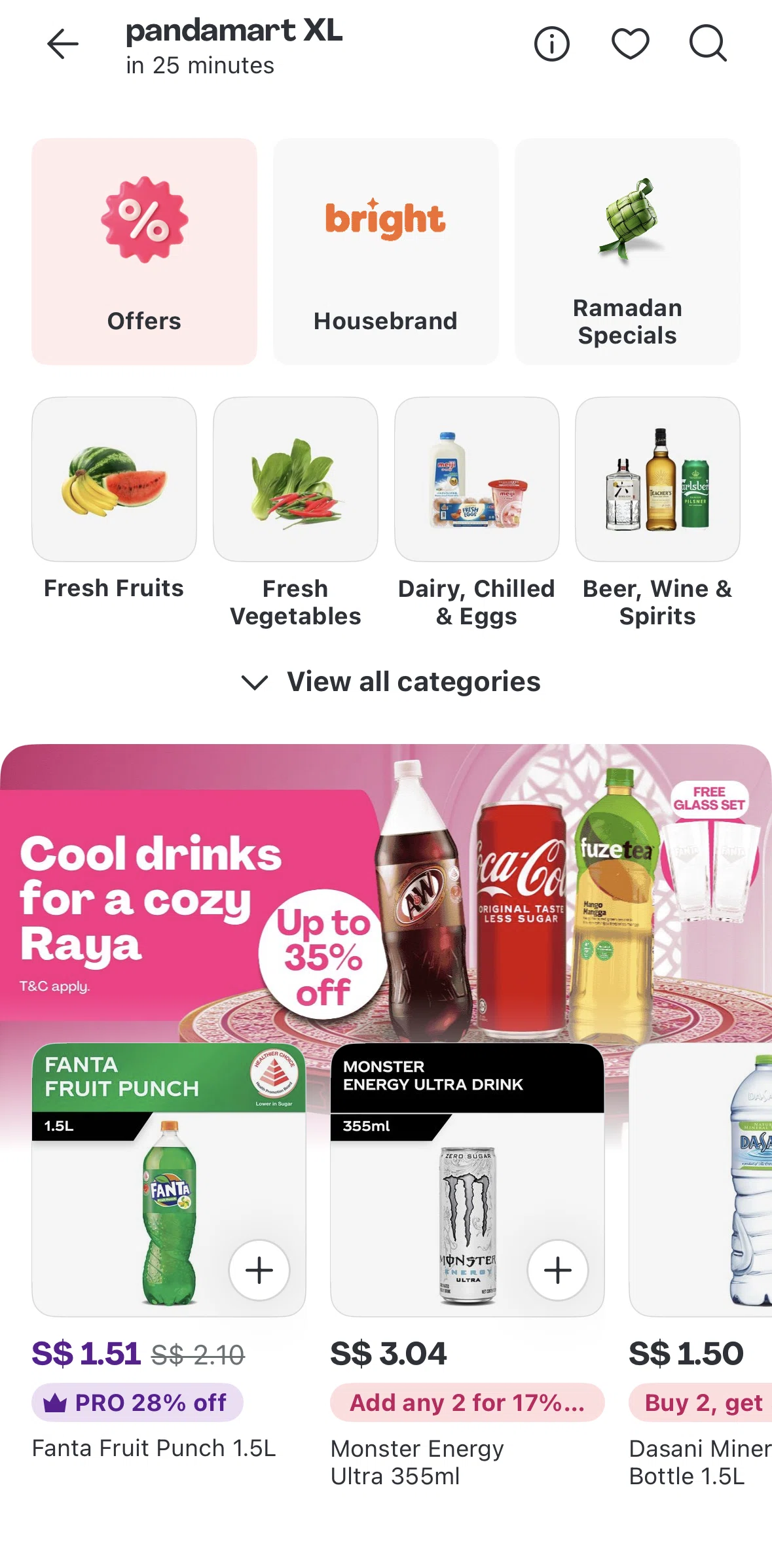 Foodpanda Screen screen in the Categories flow