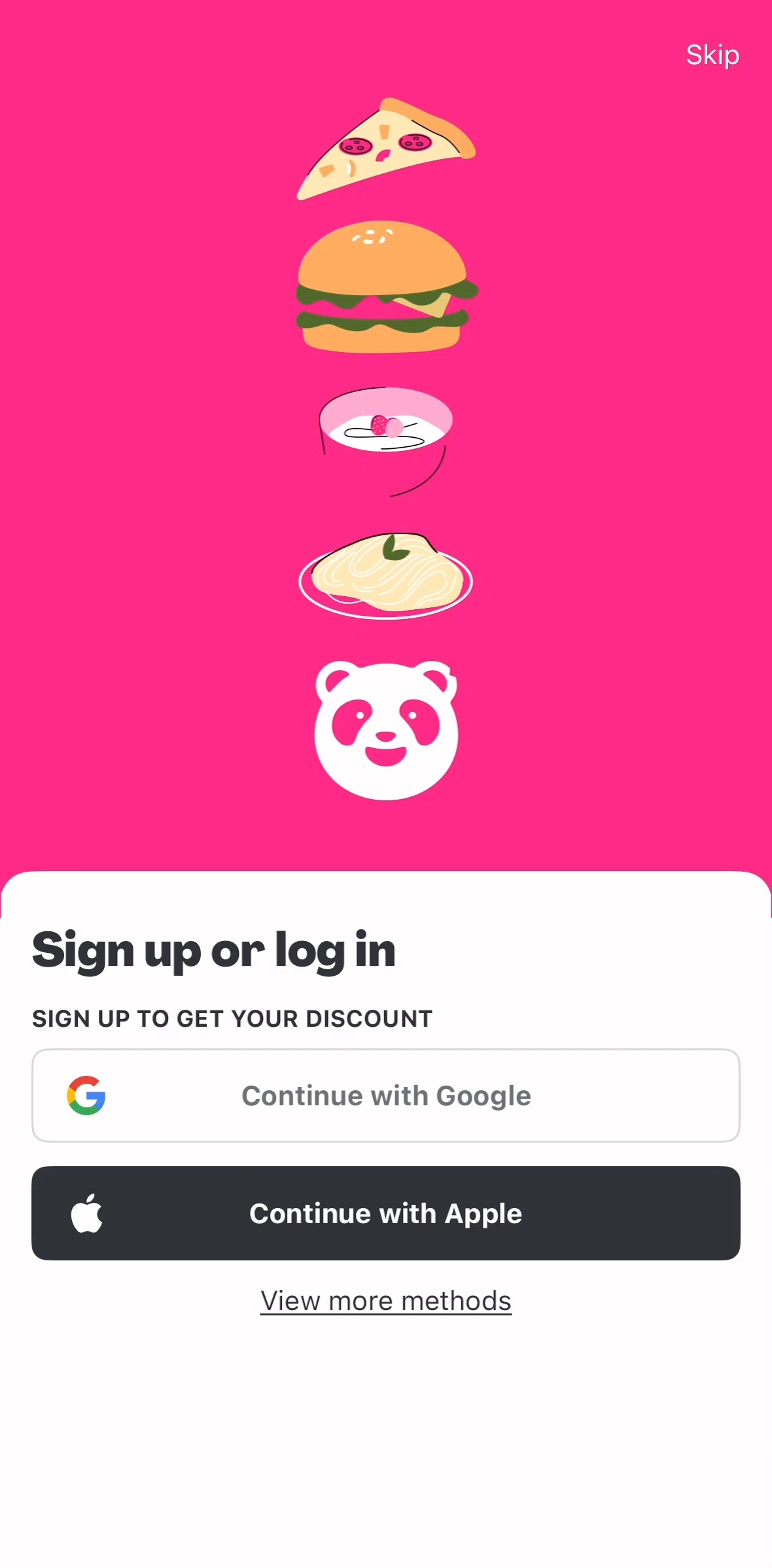Foodpanda Screen screen in the Creating an account flow