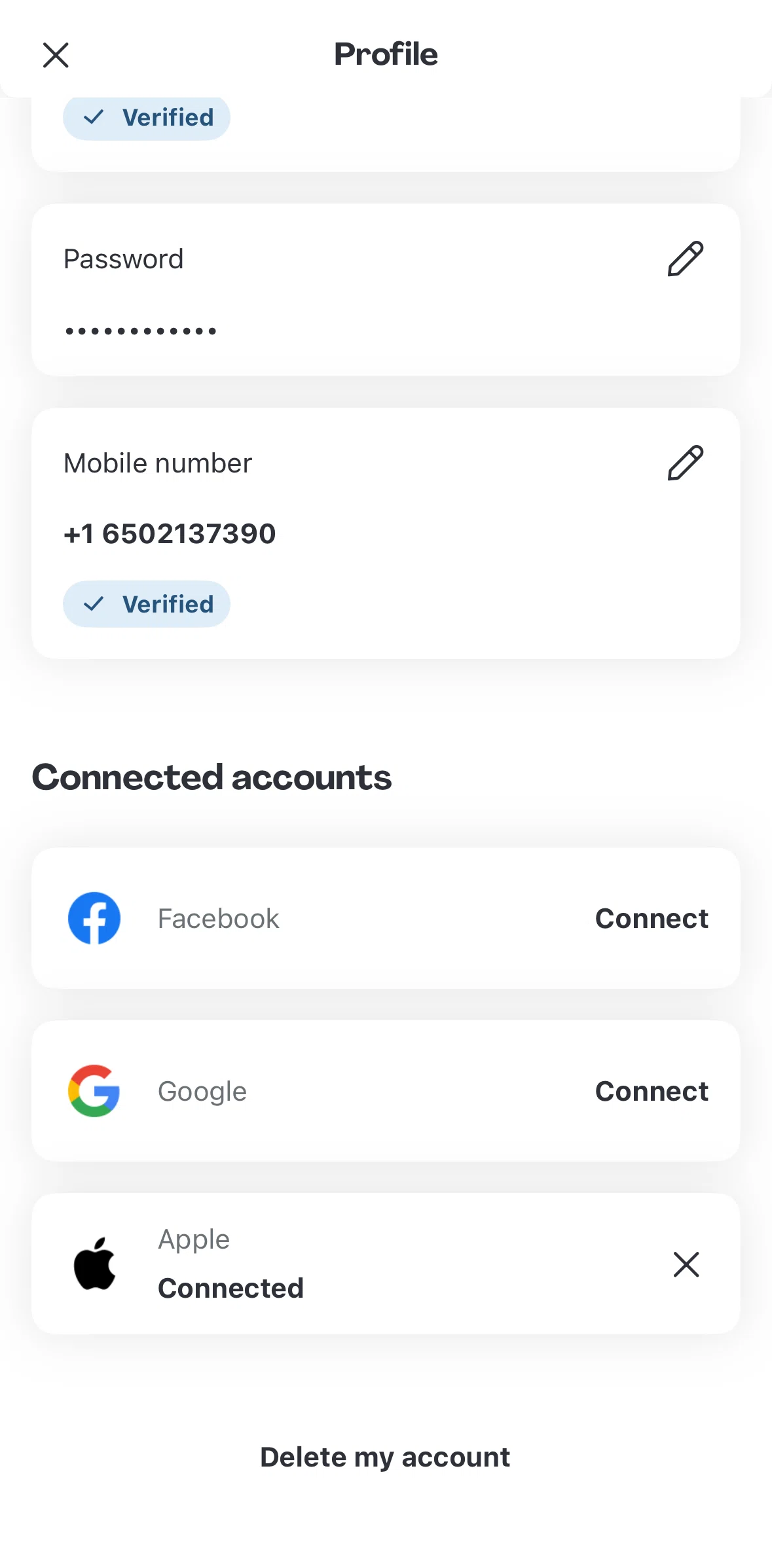Foodpanda Screen screen in the Disconnecting a linked account flow
