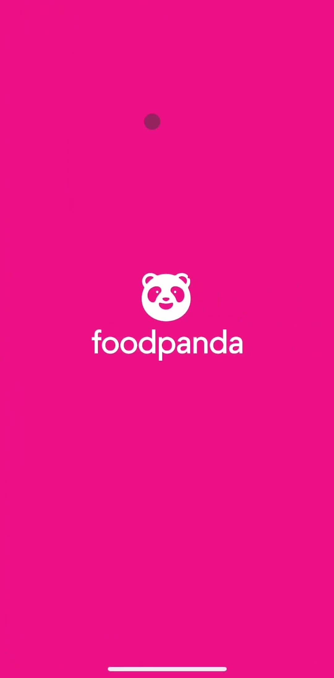 Foodpanda Splash screen screen in the Onboarding flow