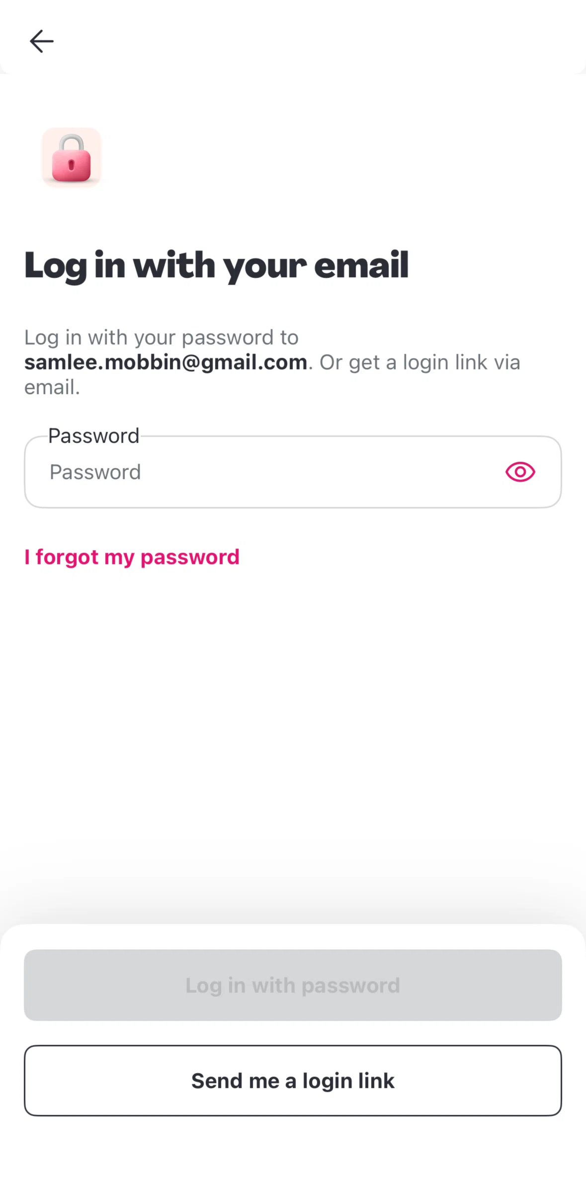 Foodpanda Screen screen in the Resetting password flow