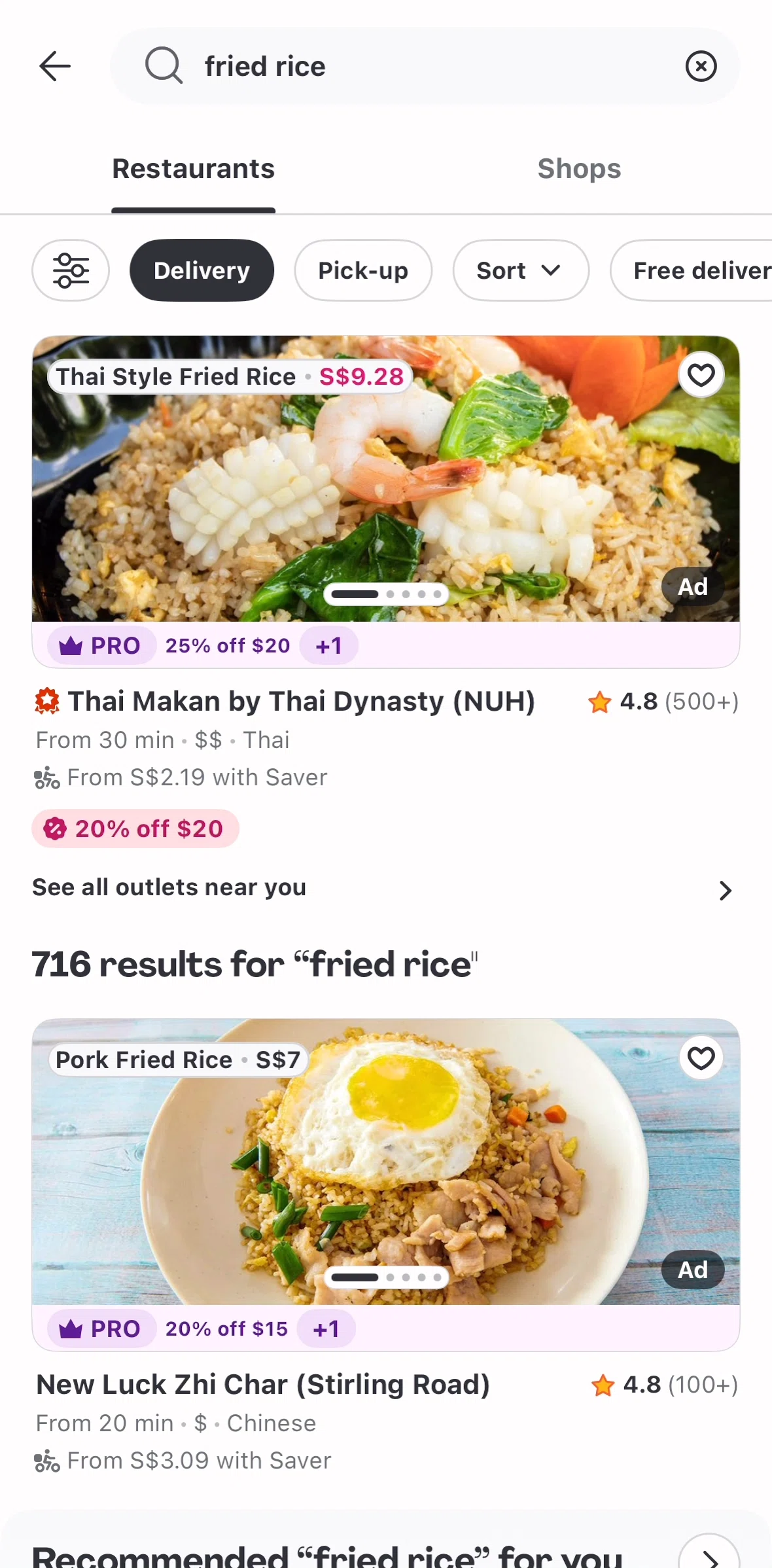 Foodpanda Screen screen in the Restaurants (search results) flow