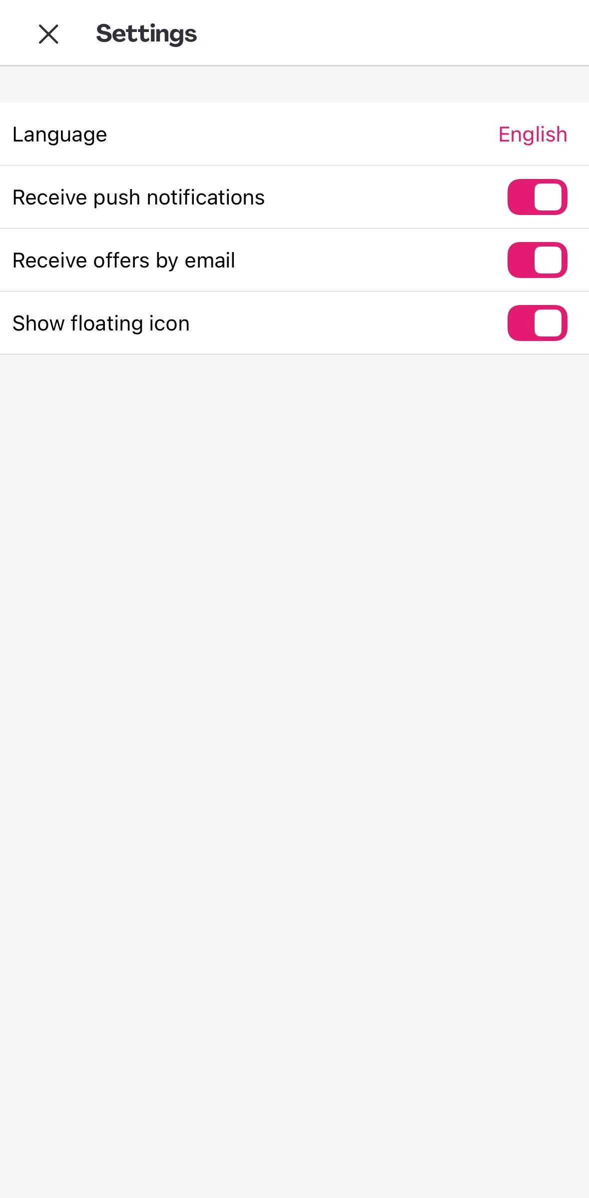 Foodpanda Screen screen in the Turning off push notifications flow