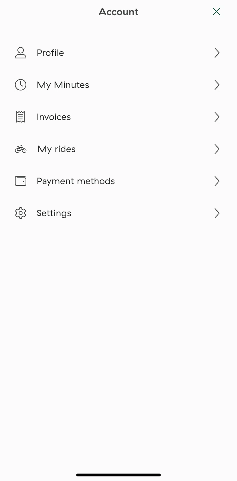 Forest Screen screen in the Invoices flow