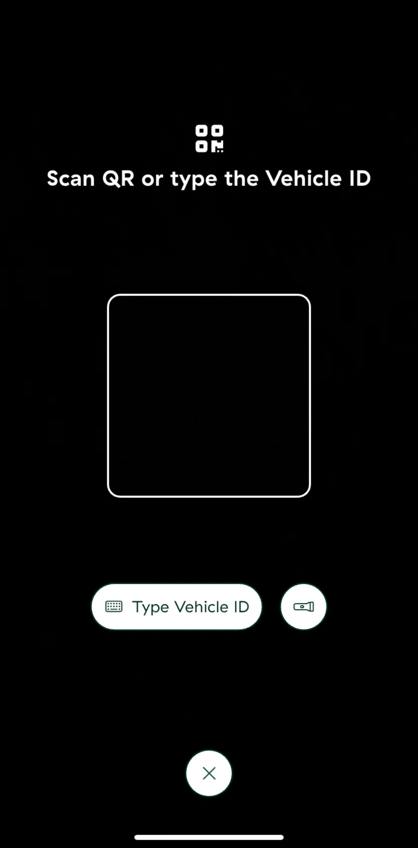 Forest Screen screen in the Typing vehicle ID flow