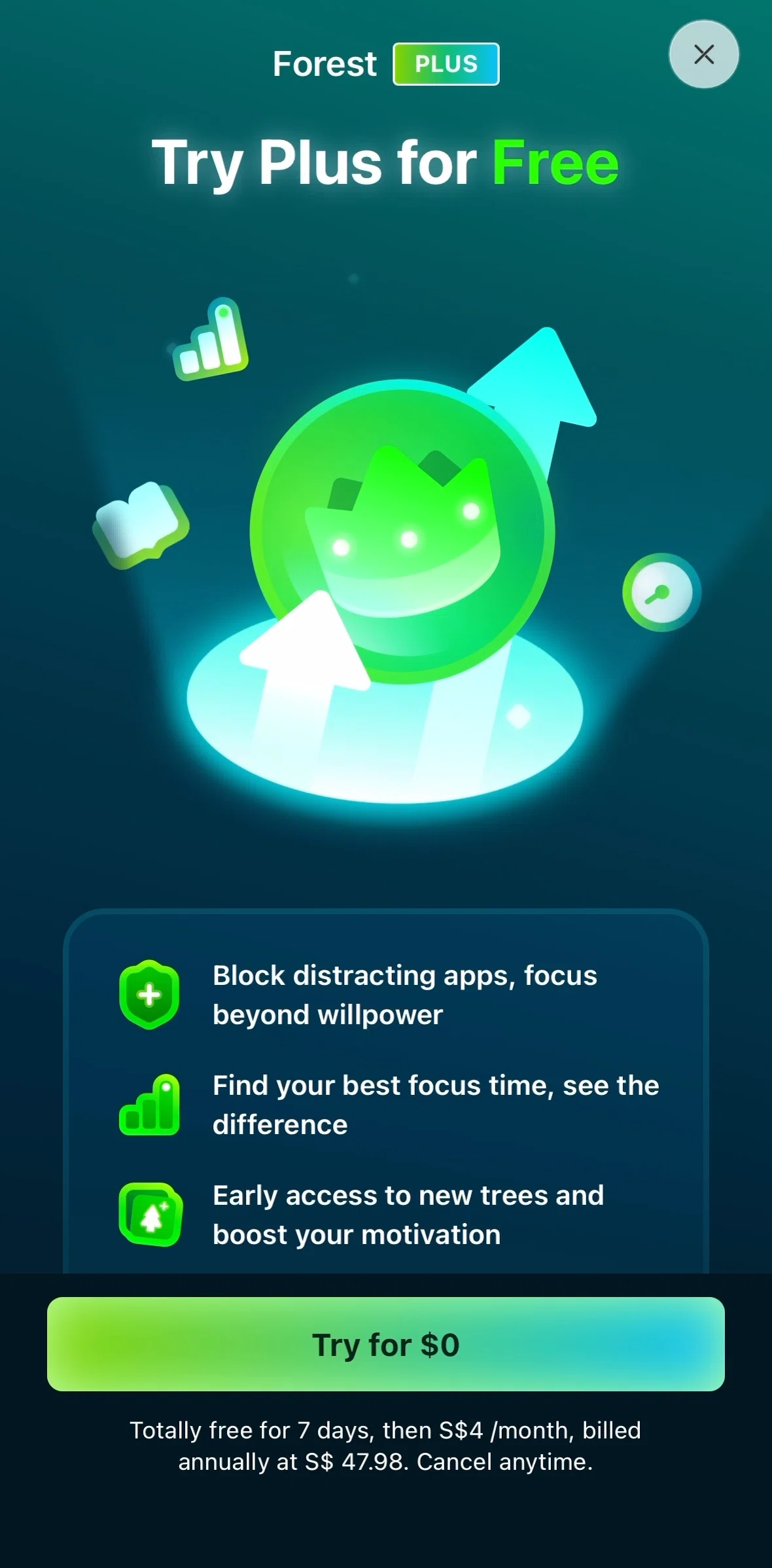 Forest Screen screen in the Completing guided tutorial flow