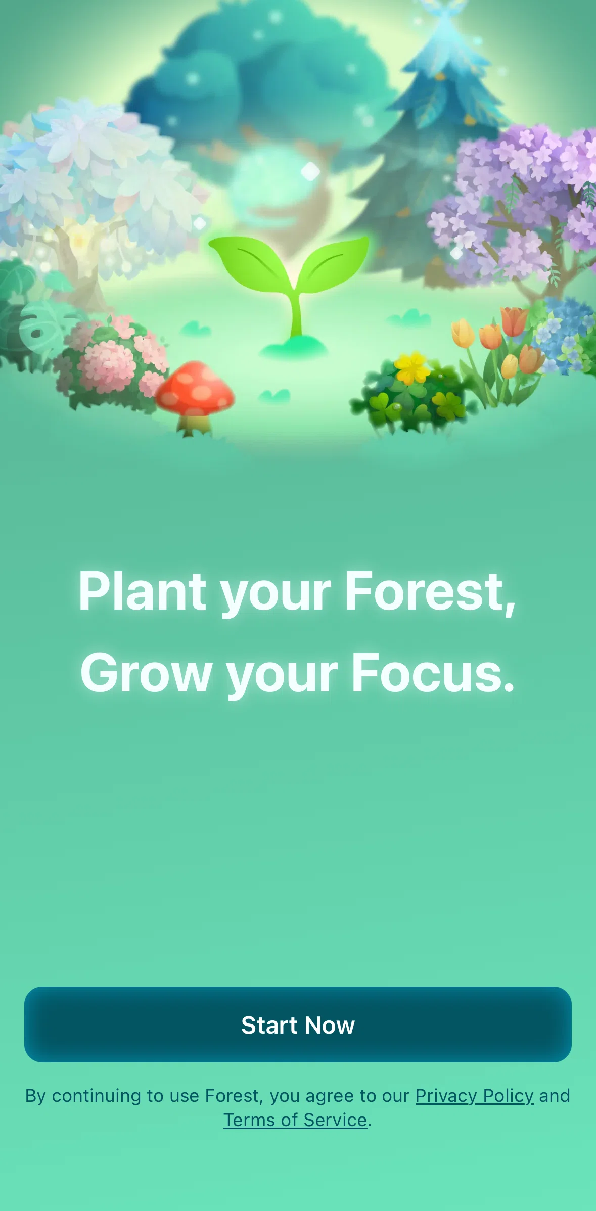 Forest Screen screen in the Logging in flow