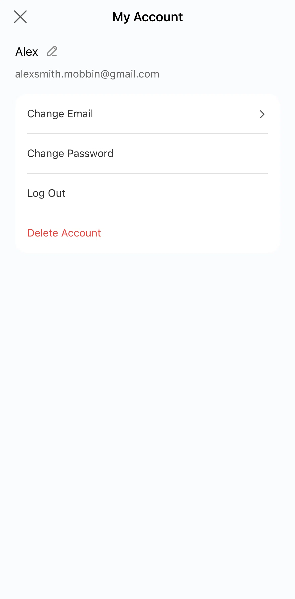 Forest Screen screen in the Logging out flow